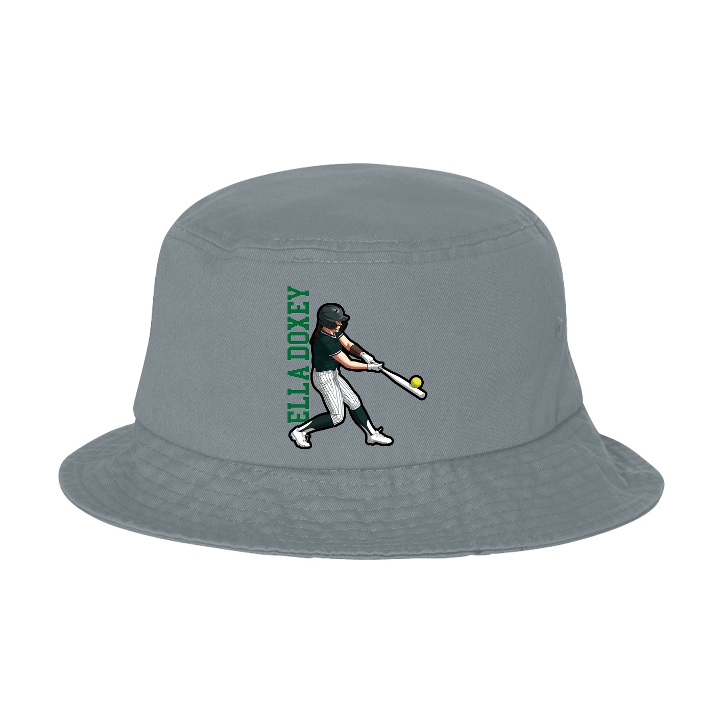 Bucket Cap — Name Vertical in Grey