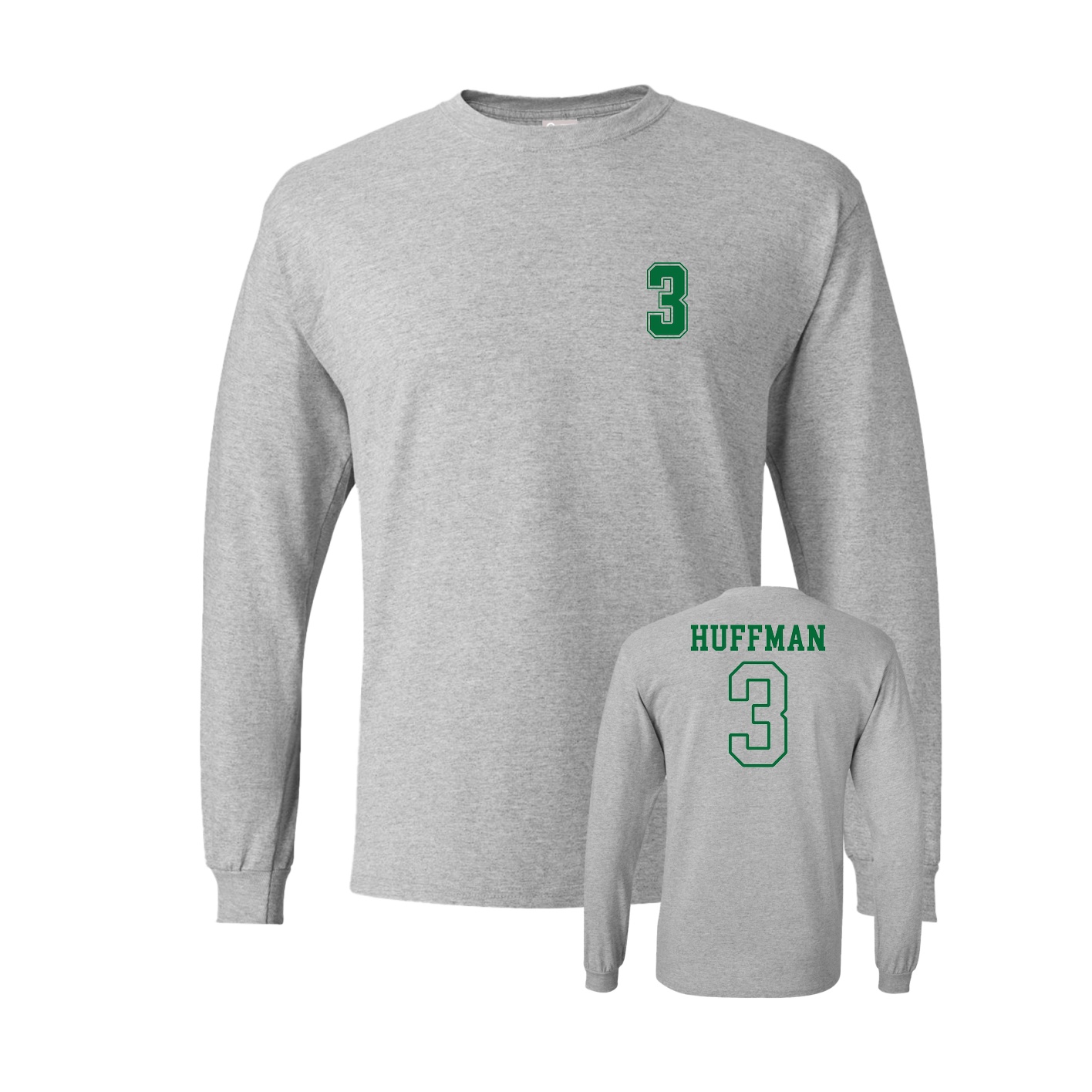 Long Sleeve Tee — Chest Back in Grey