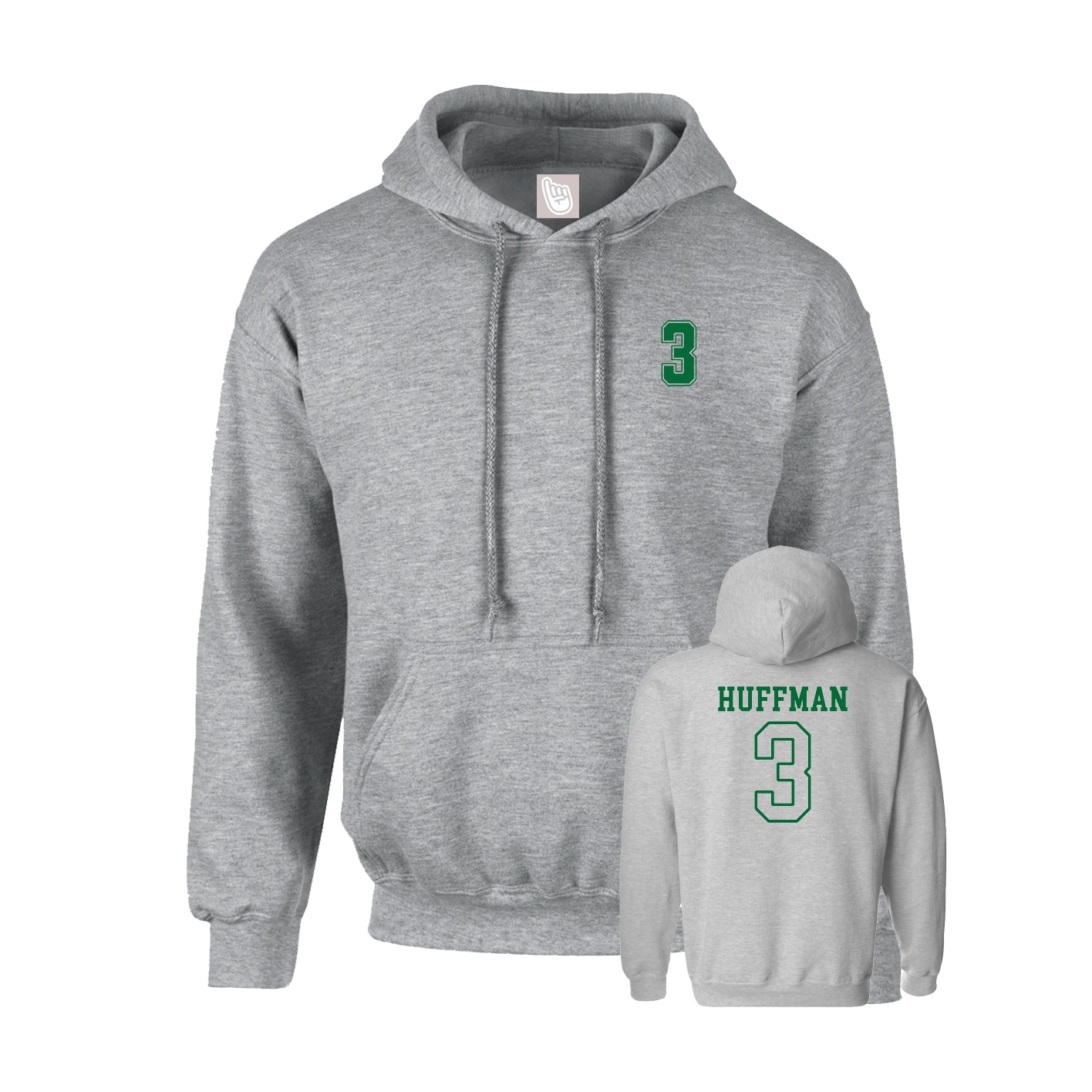 Hoodie — Chest Back in Grey