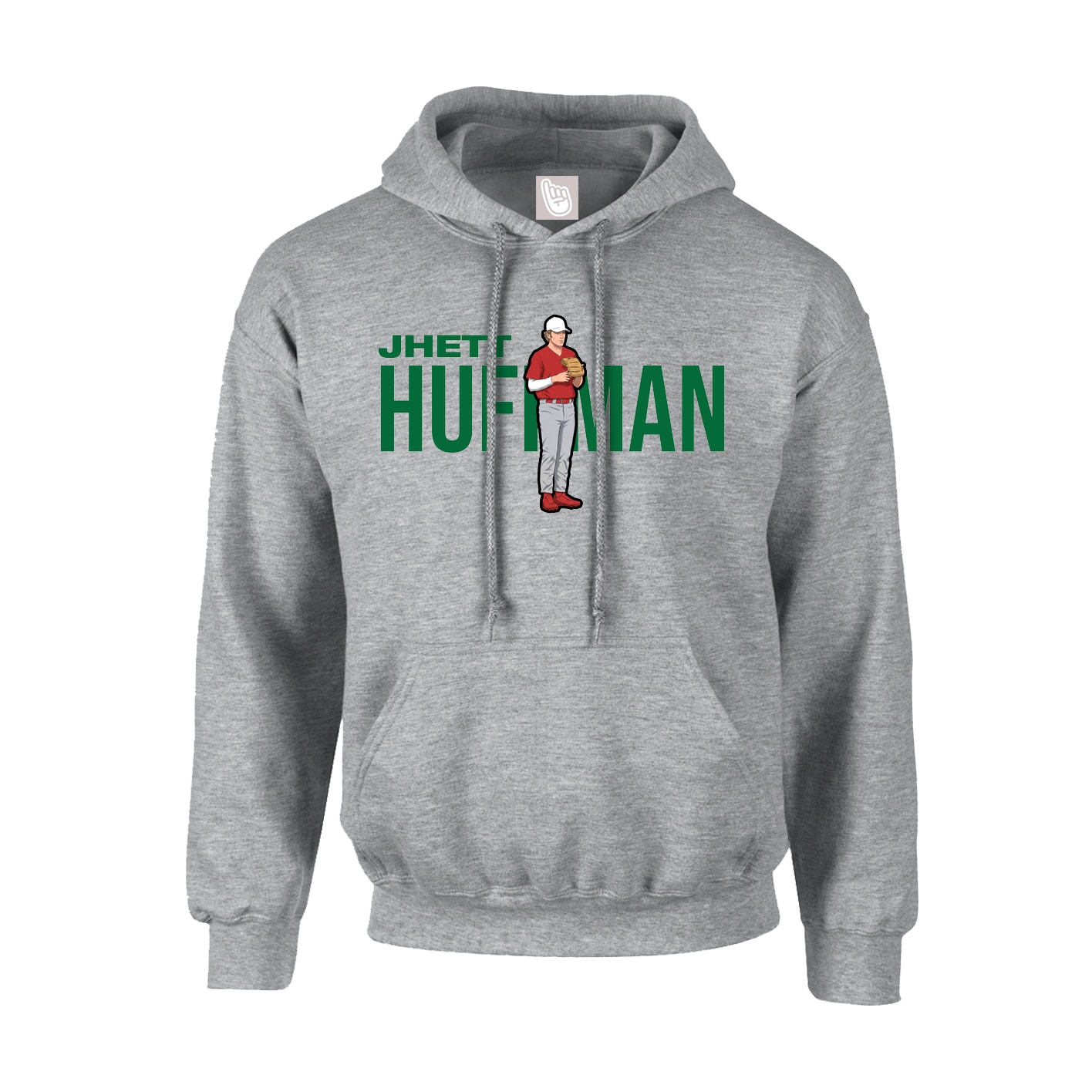 Youth Hoodie — Player Name in Grey