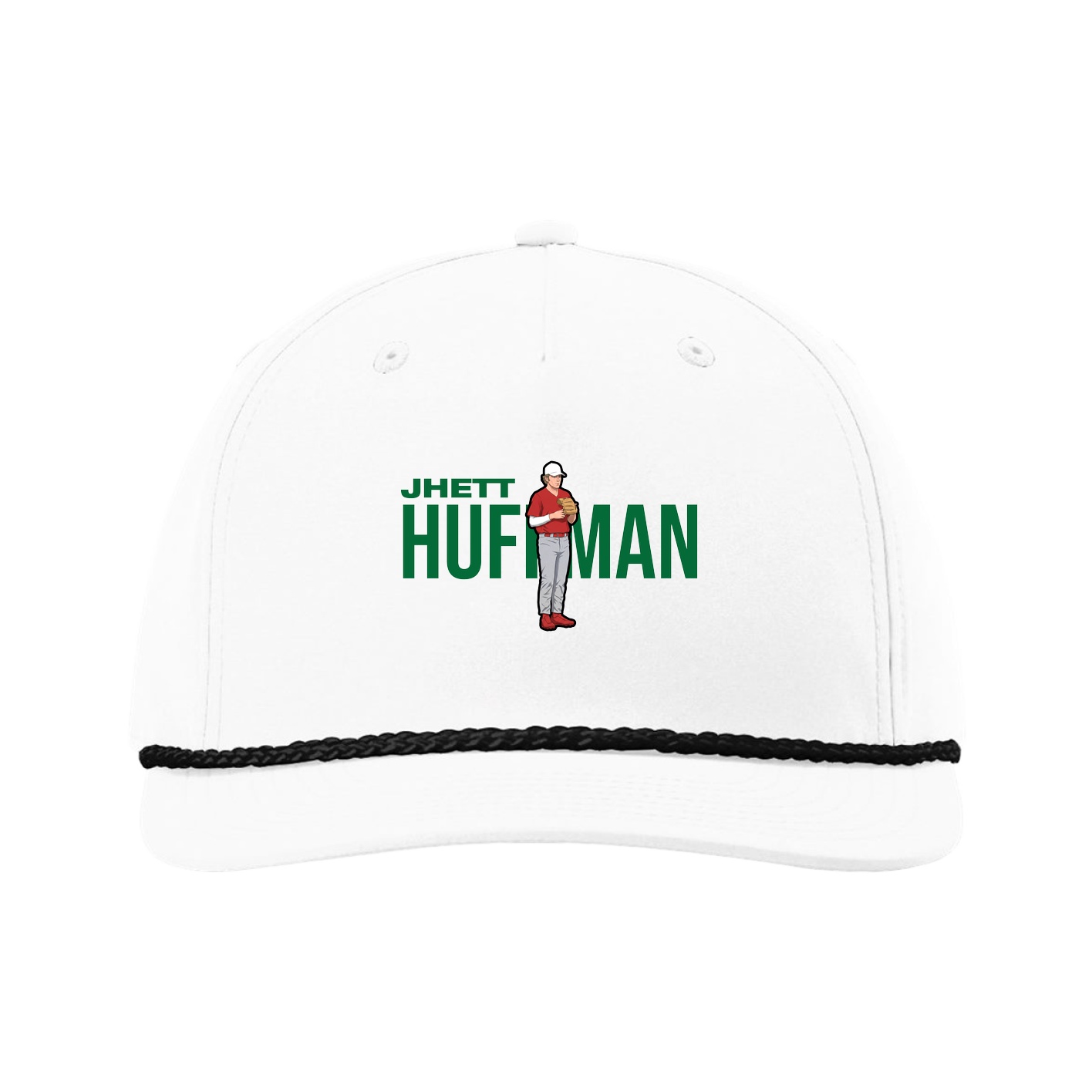 Five-Panel Classic Rope Cap — Player Name in White