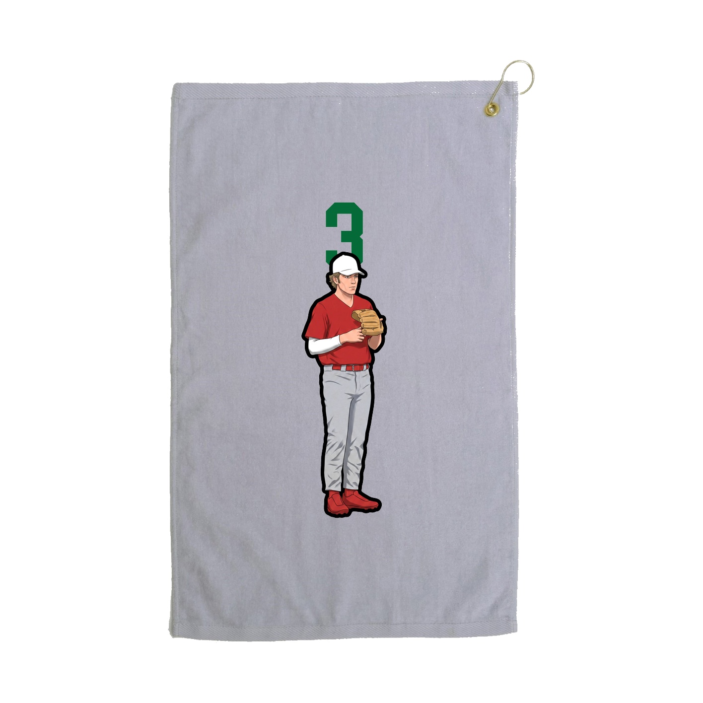 Golf Towel — Number Top in Grey
