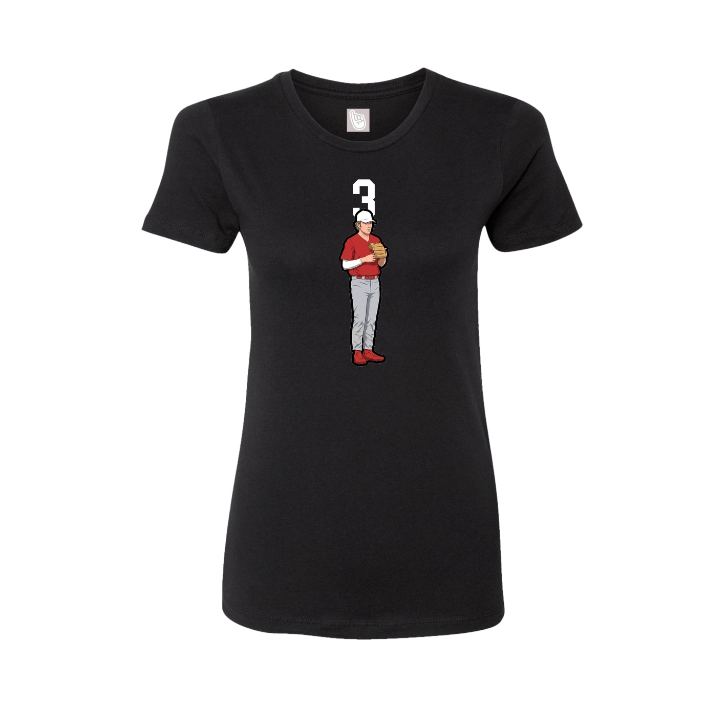 Fitted Women's Tee — Number Top in Black