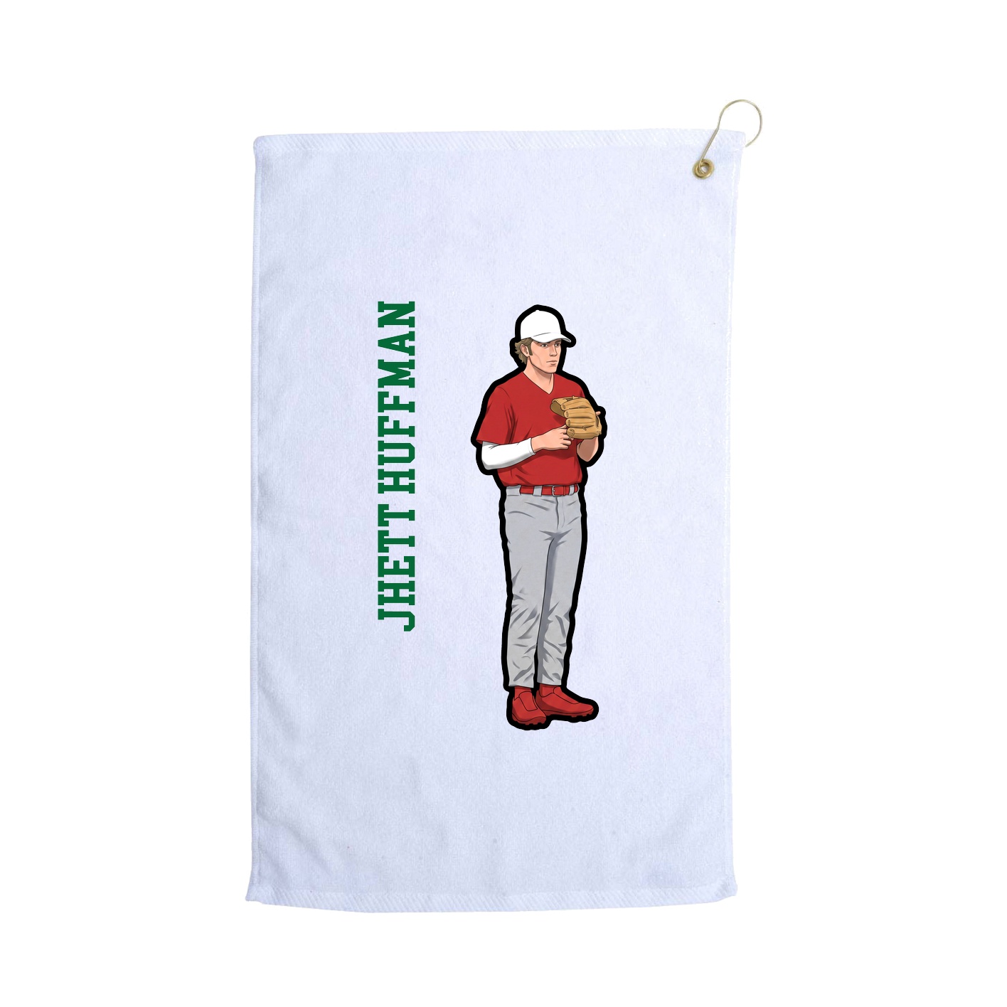 Golf Towel — Name Vertical in White