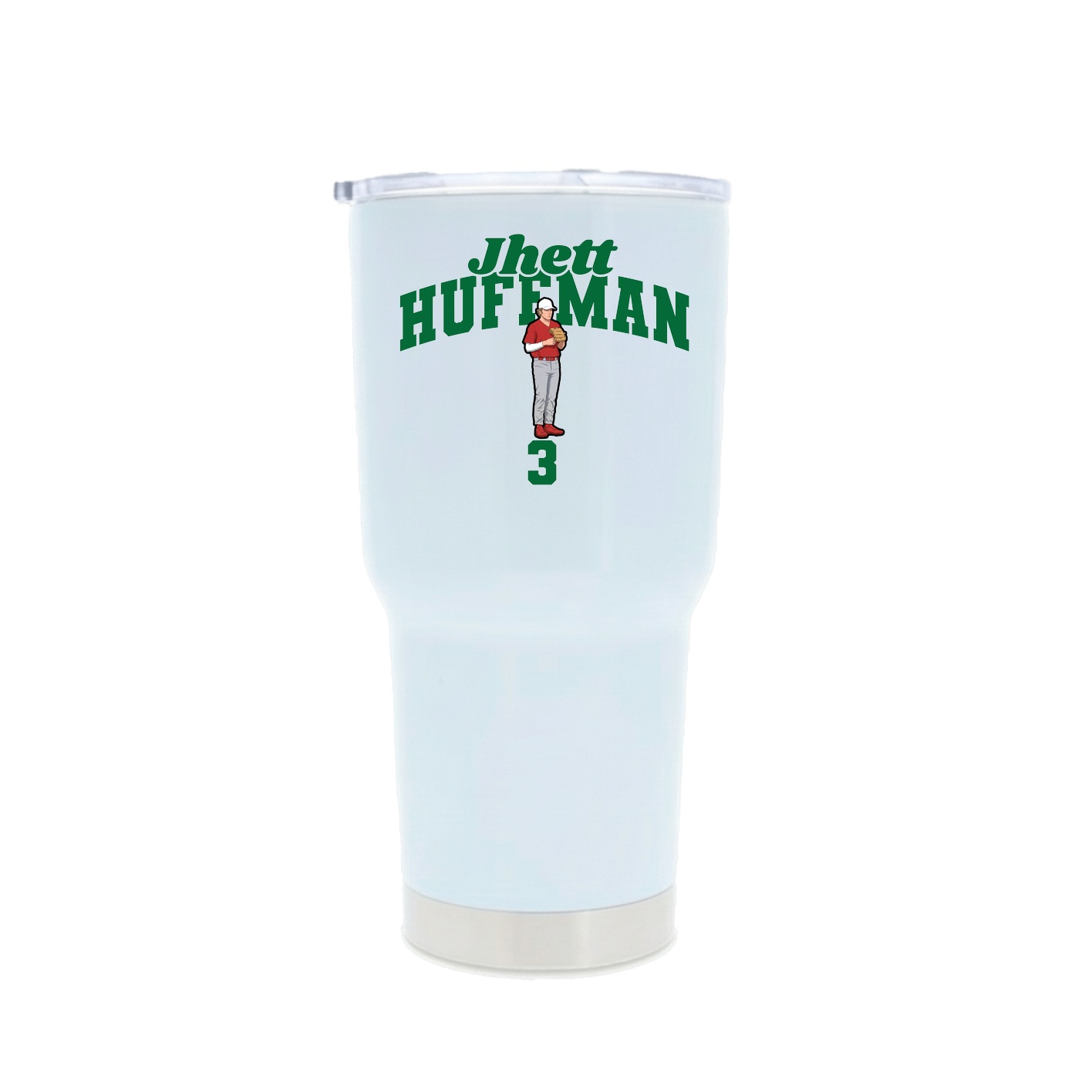 30oz Stainless Steel Tumbler — Signature Arch in White