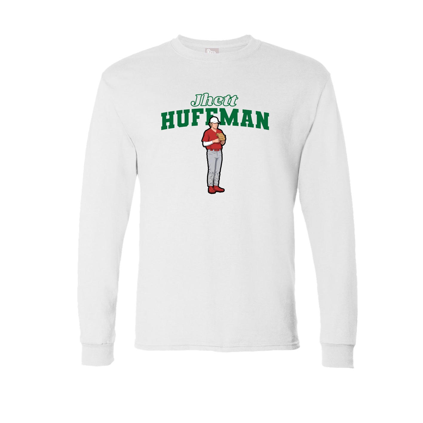 Long Sleeve Tee — Name Arch in White