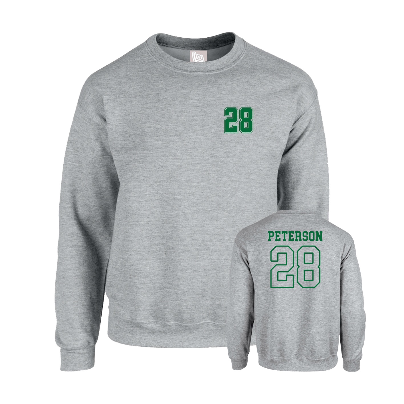 Fleece Crew — Chest Back in Grey