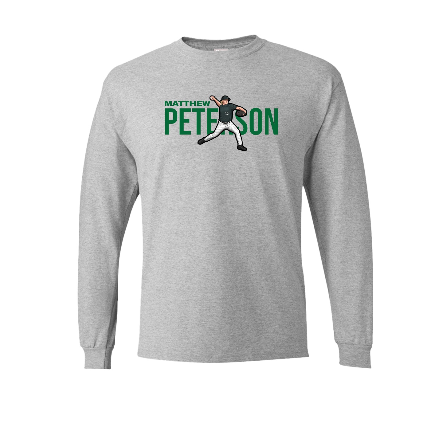 Long Sleeve Tee — Player Name in Grey