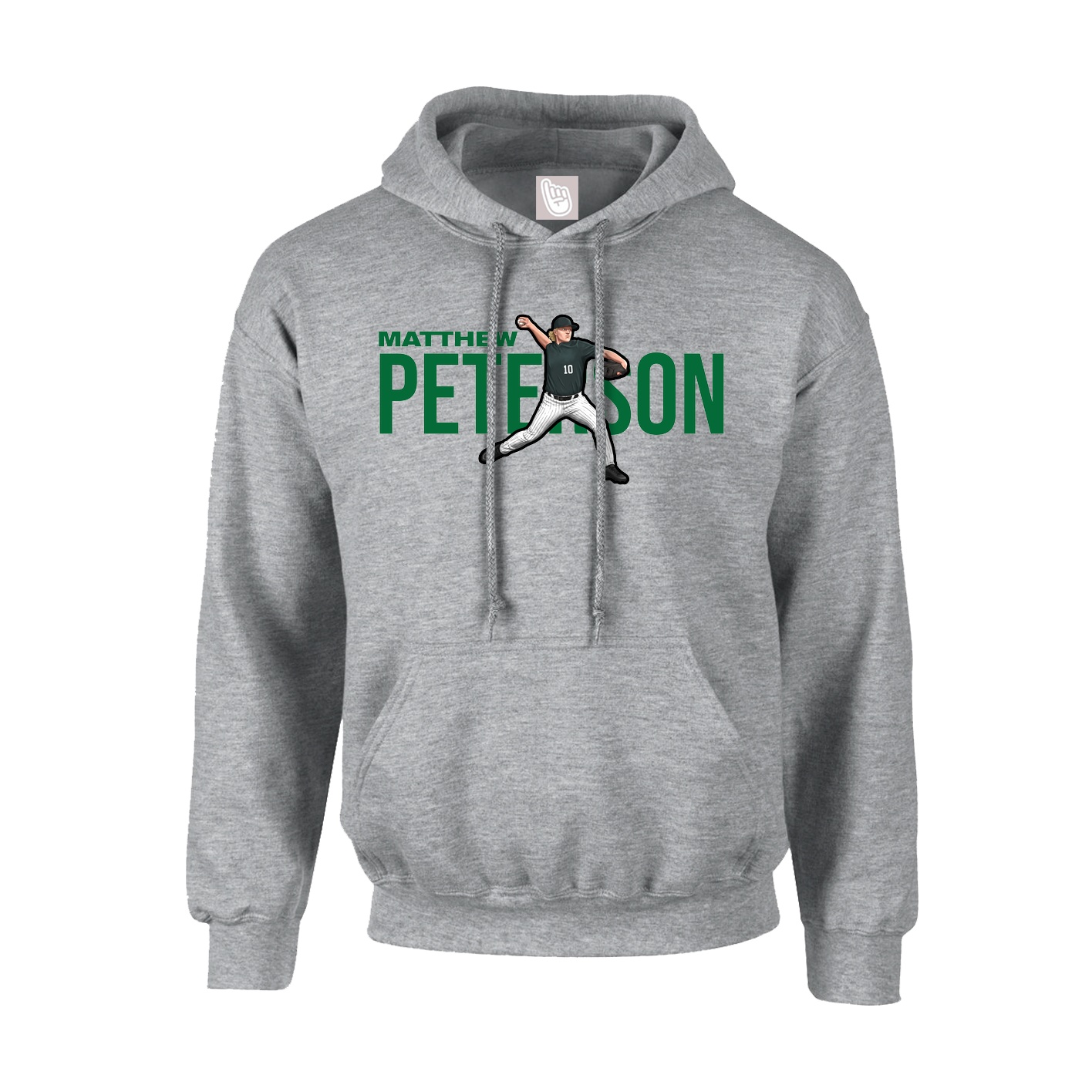 Youth Hoodie — Player Name in Grey