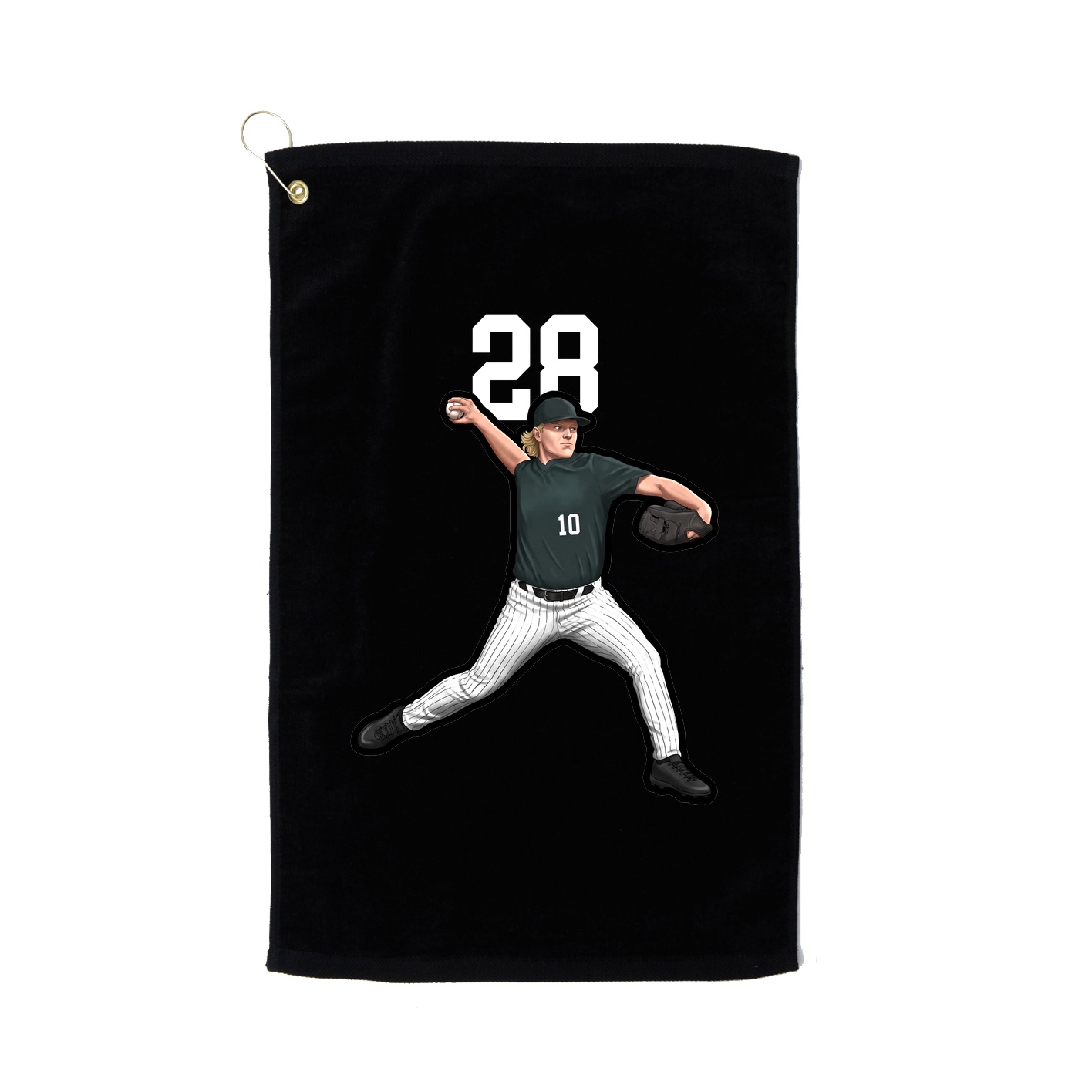 Golf Towel — Number Top in Black