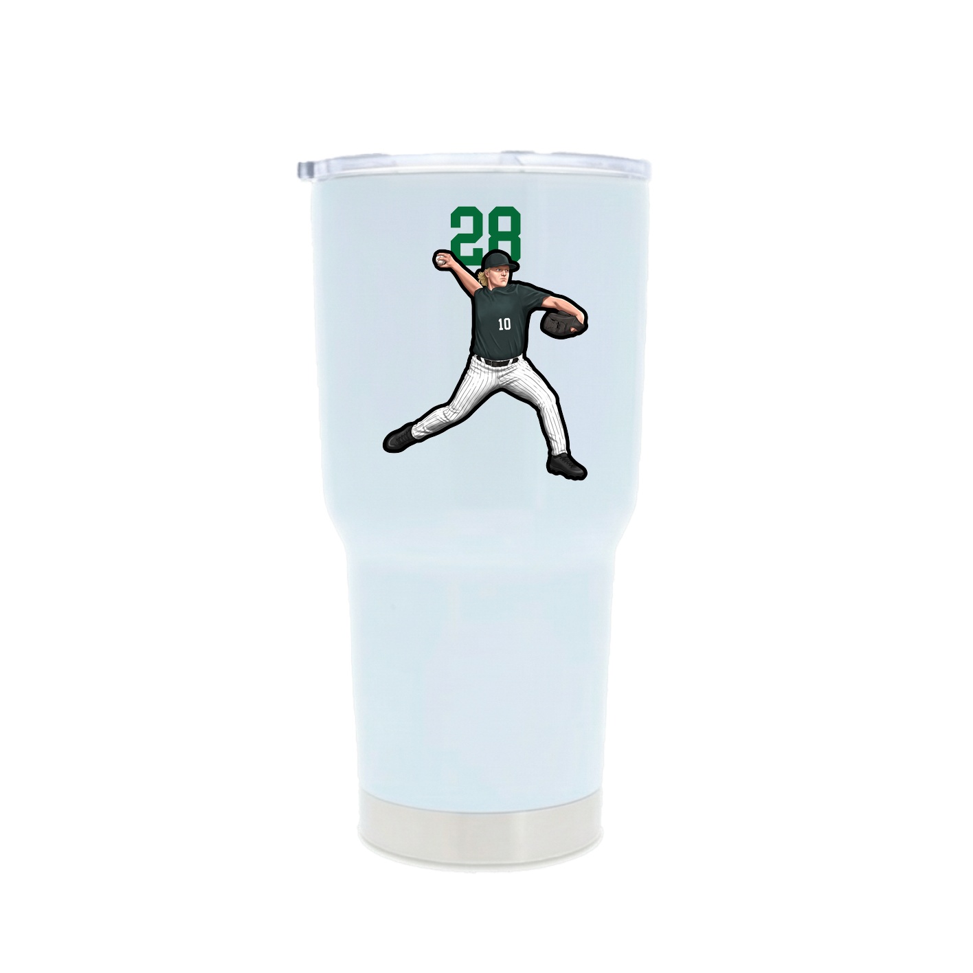 30oz Stainless Steel Tumbler — Number Top in White