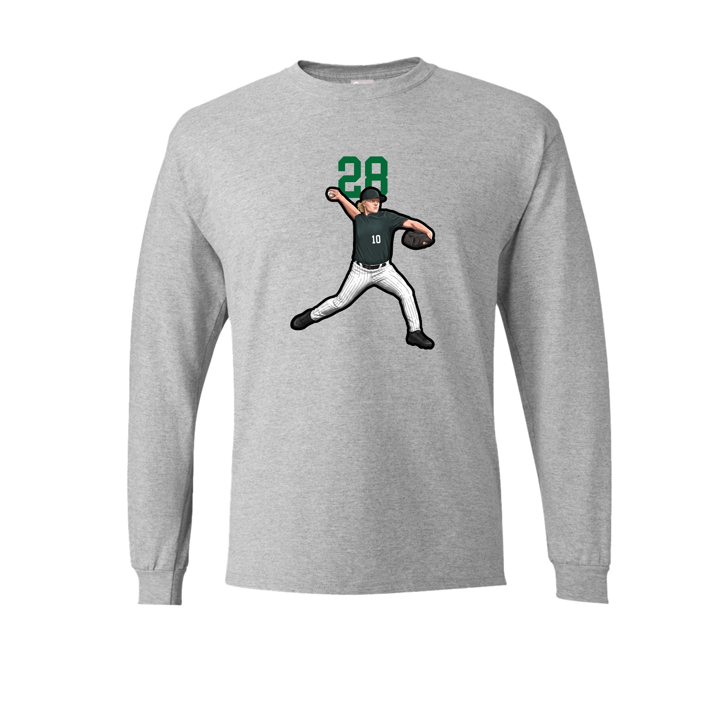 Long Sleeve Tee — Number Top in Grey