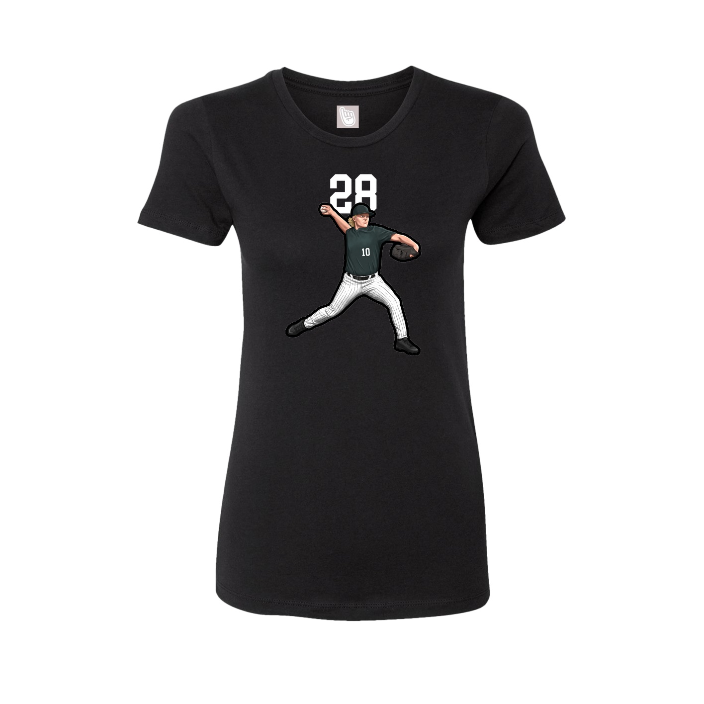 Fitted Women's Tee — Number Top in Black