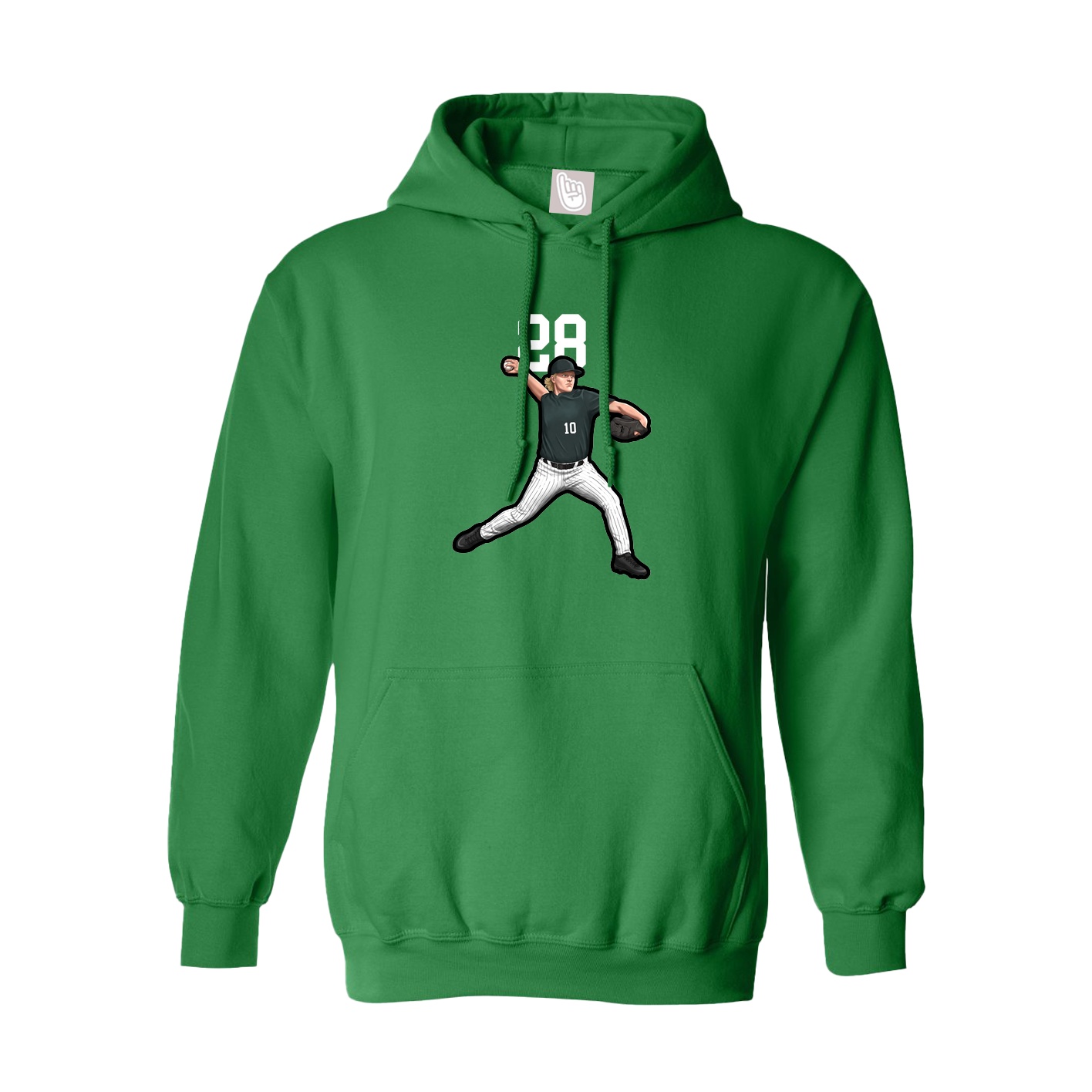 Hoodie — Number Top in Green