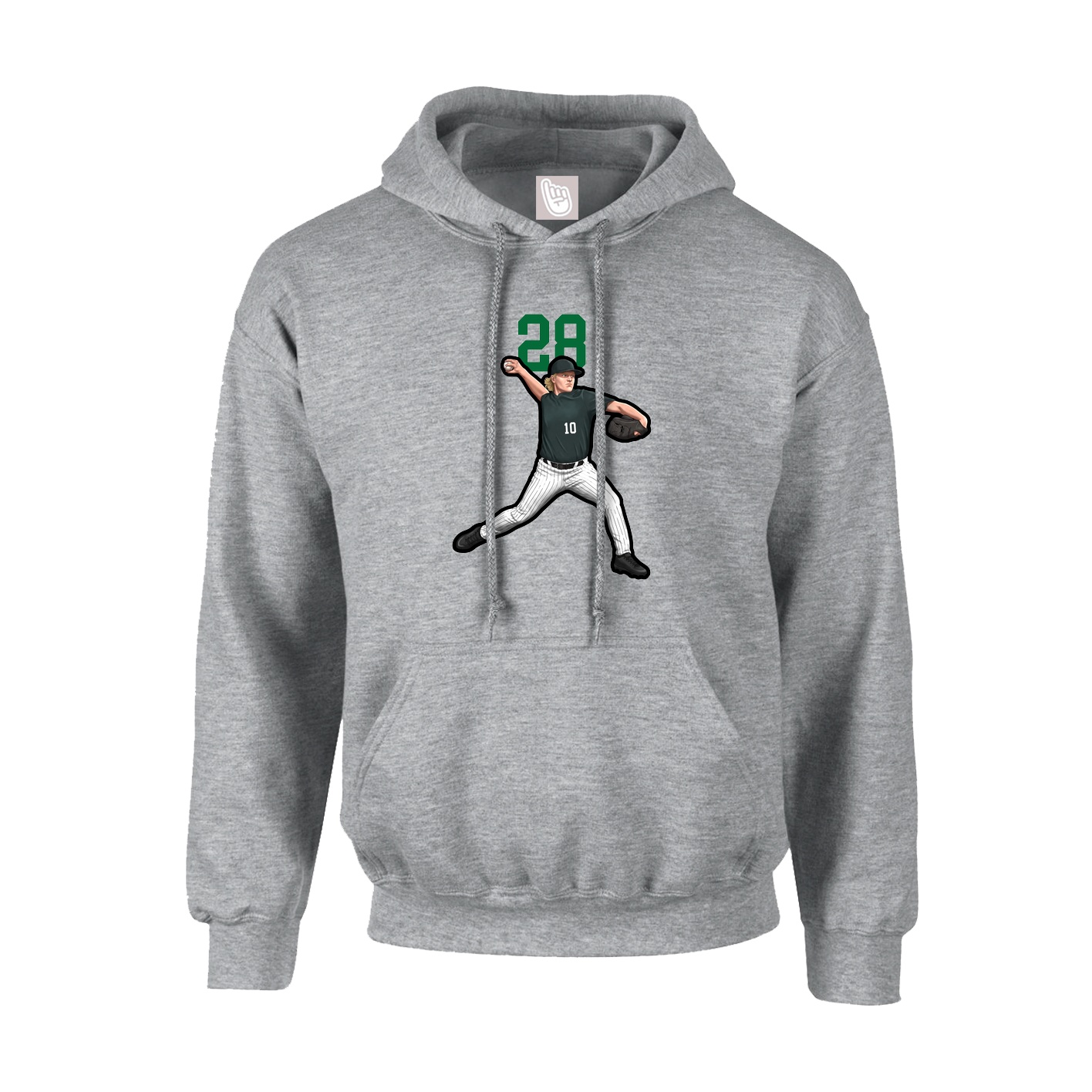Youth Hoodie — Number Top in Grey