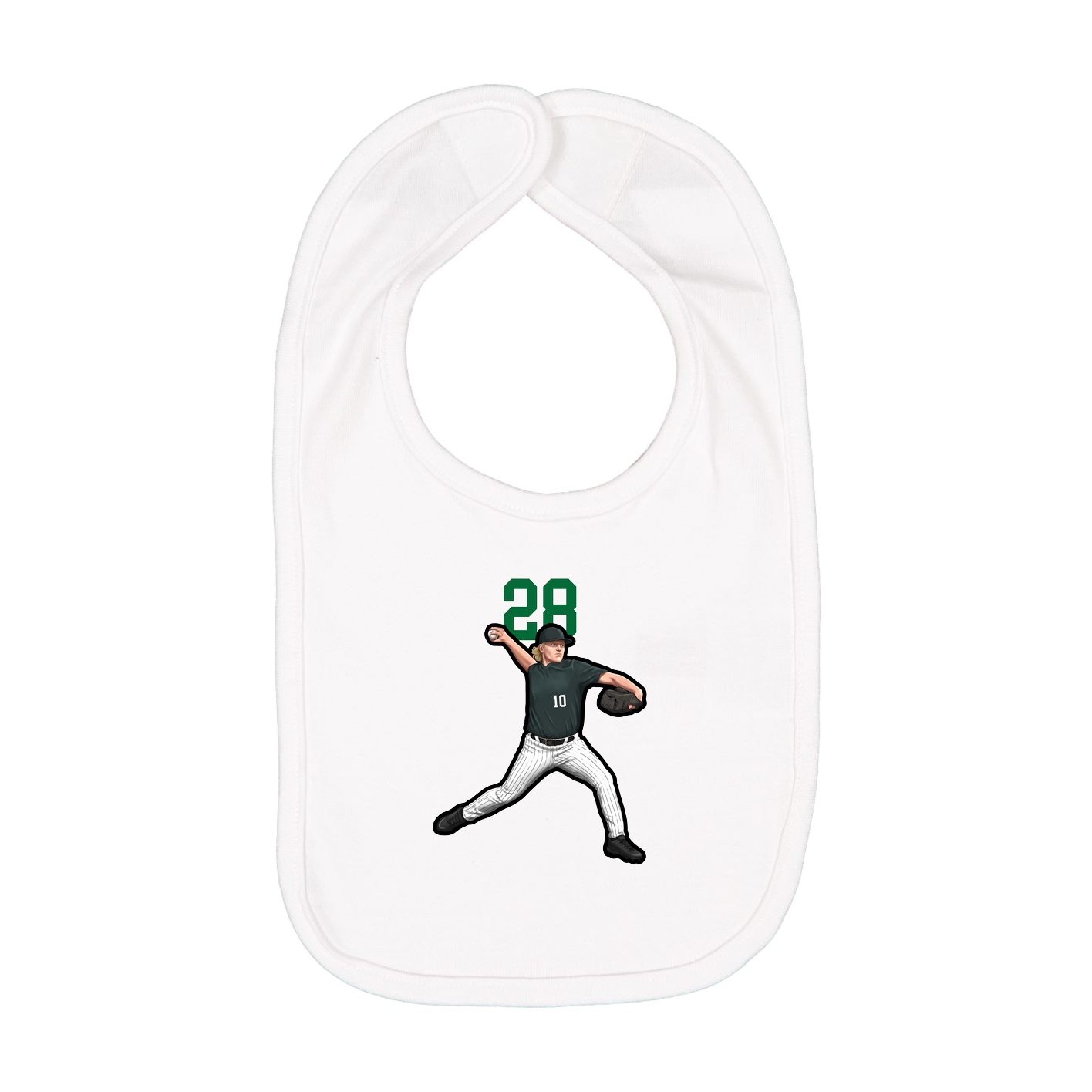Infant Bib — Number Top in White