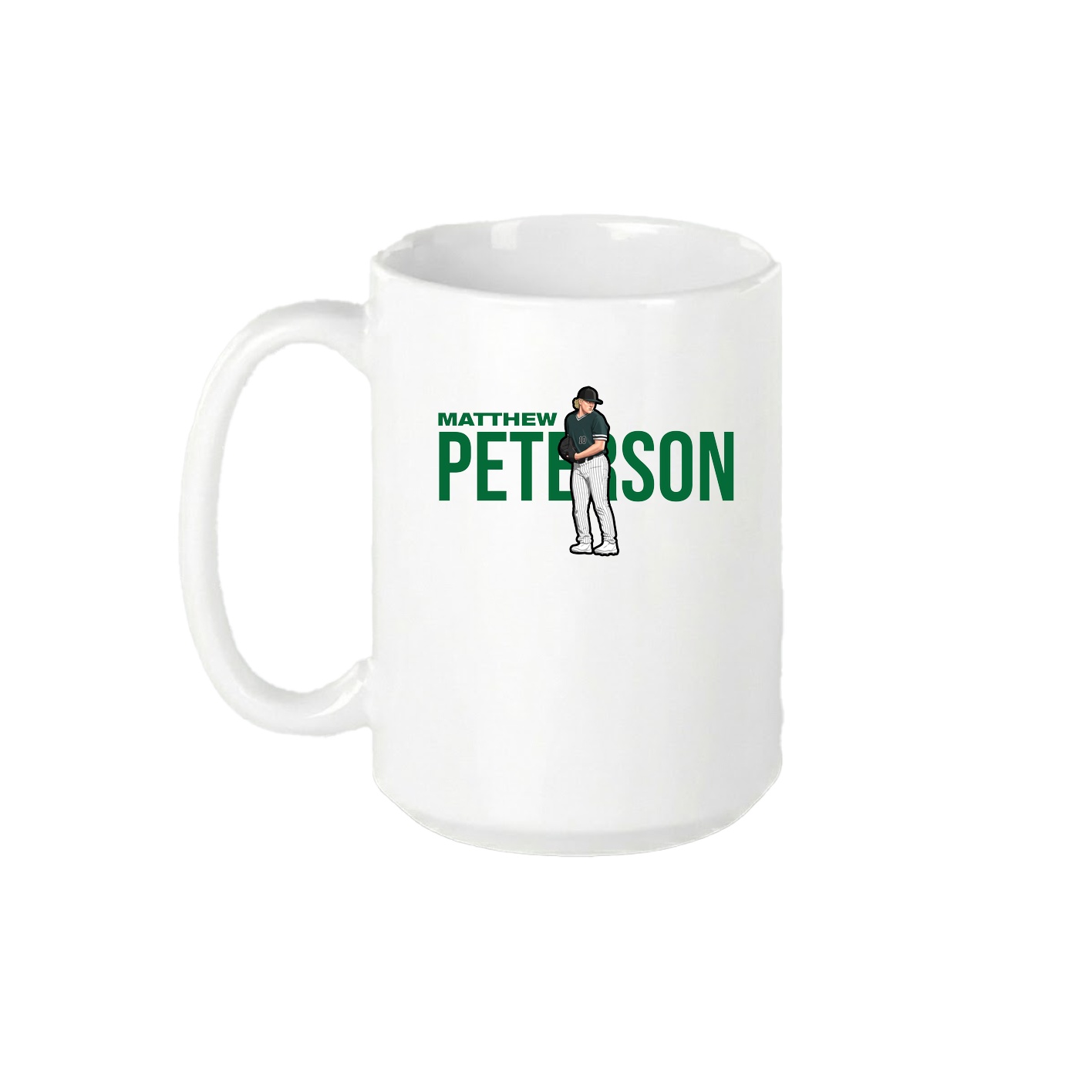 15oz Coffee Mug — Player Name in White