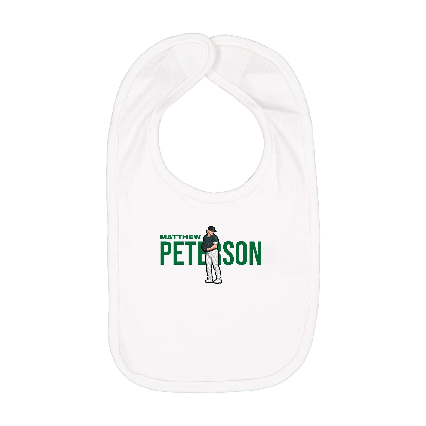 Infant Bib — Player Name in White