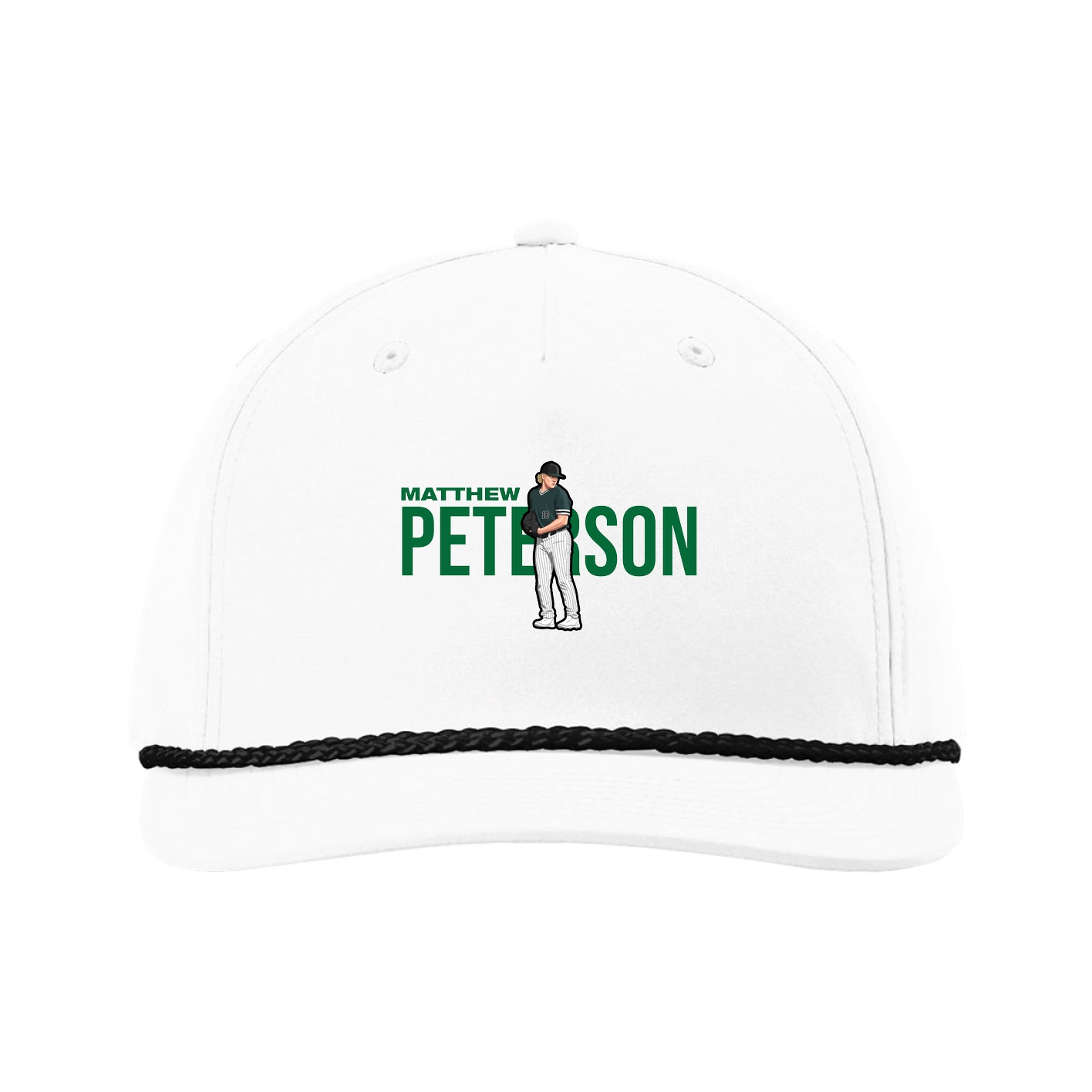 Five-Panel Classic Rope Cap — Player Name in White