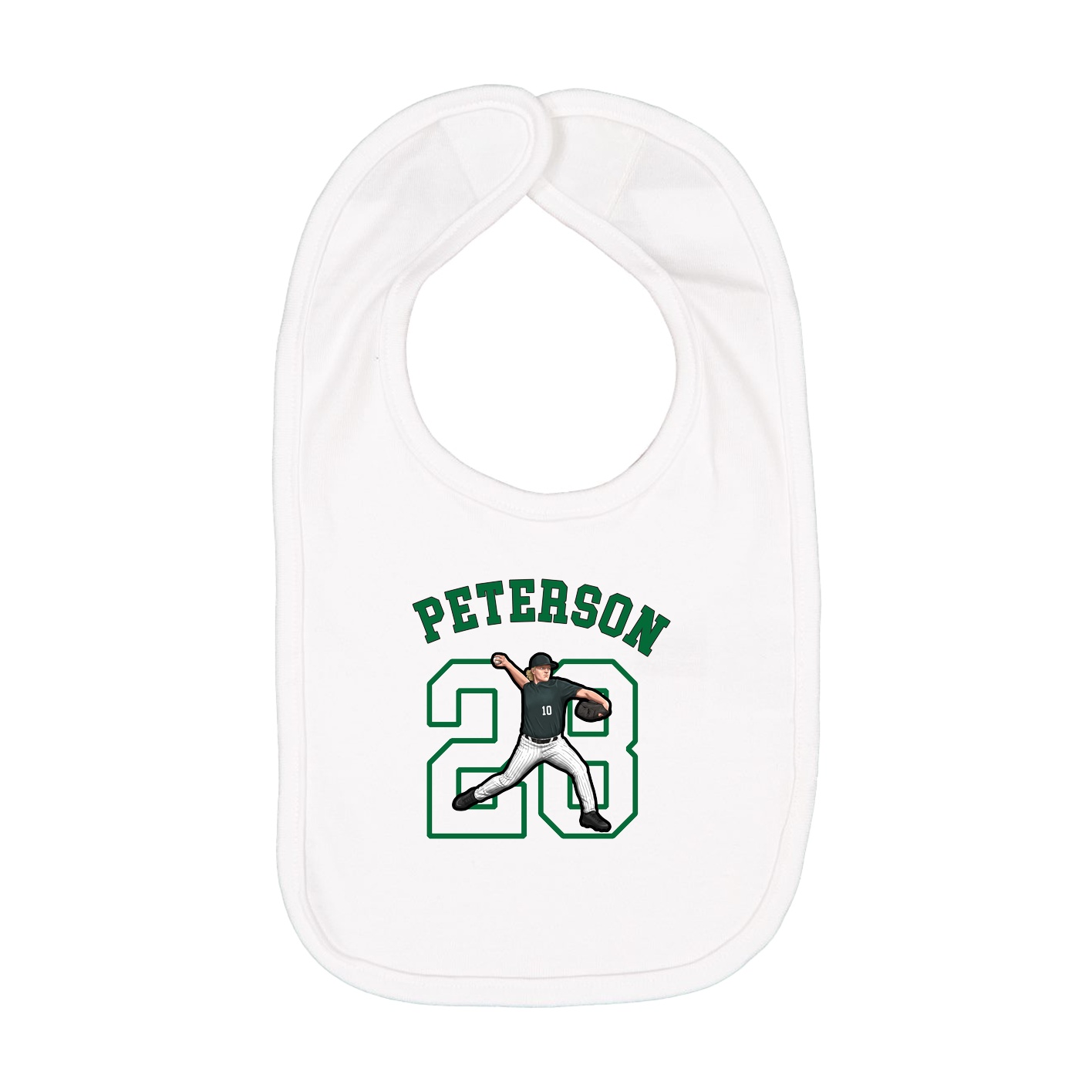 Infant Bib — Shirsey Arch in White