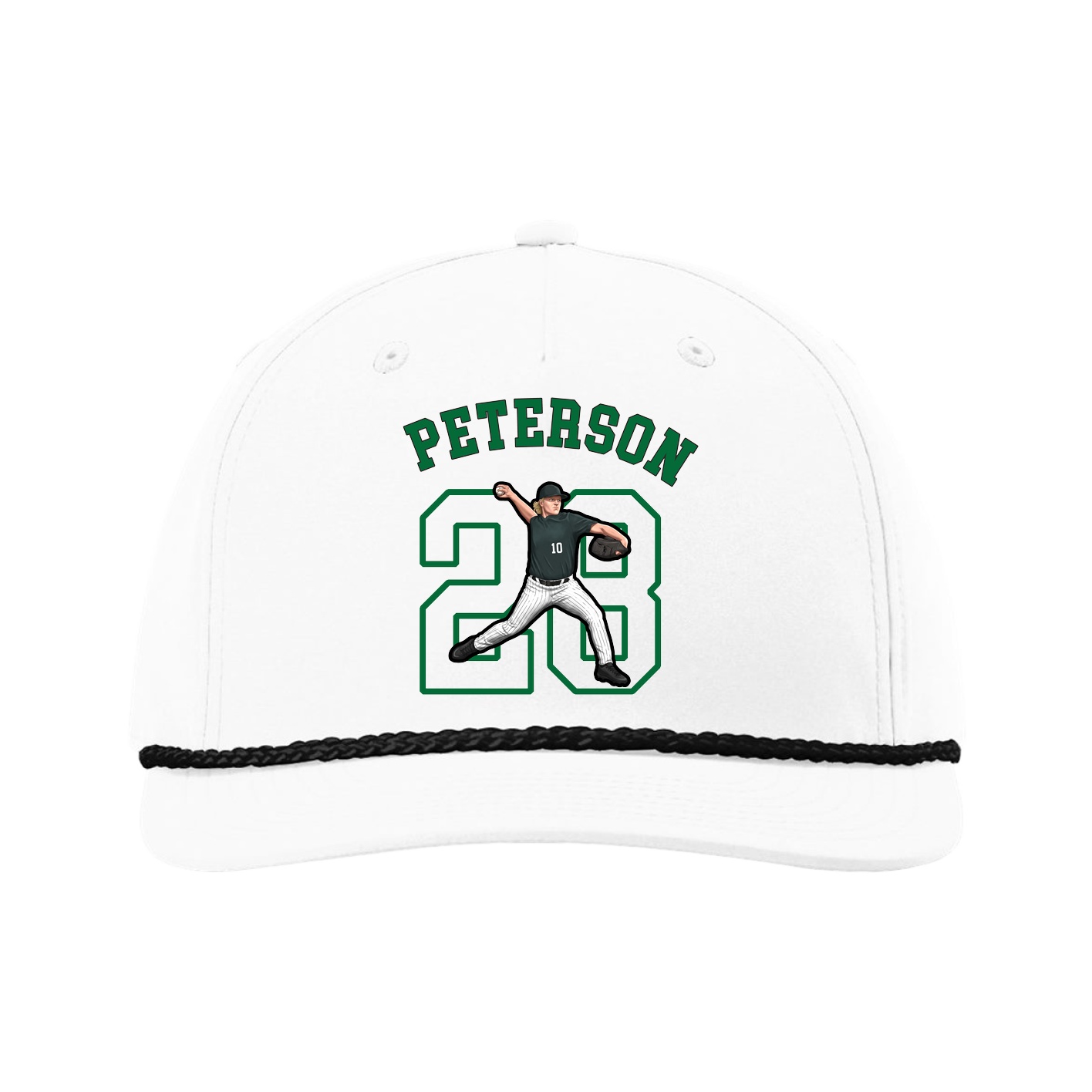Five-Panel Classic Rope Cap — Shirsey Arch in White