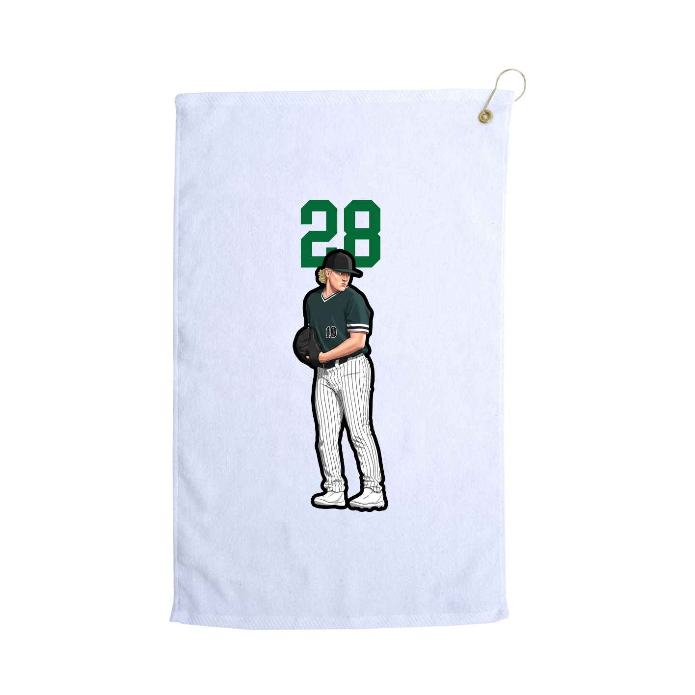 Golf Towel — Number Top in White