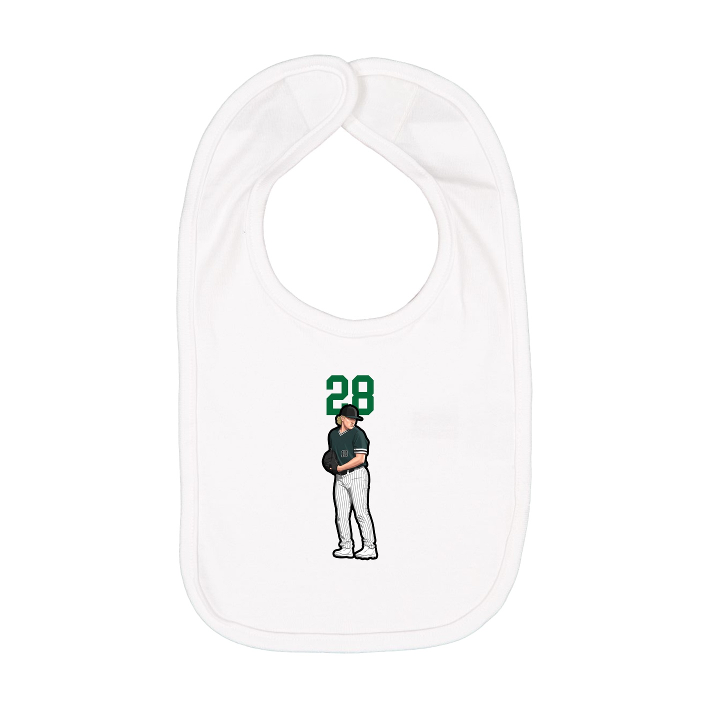 Infant Bib — Number Top in White