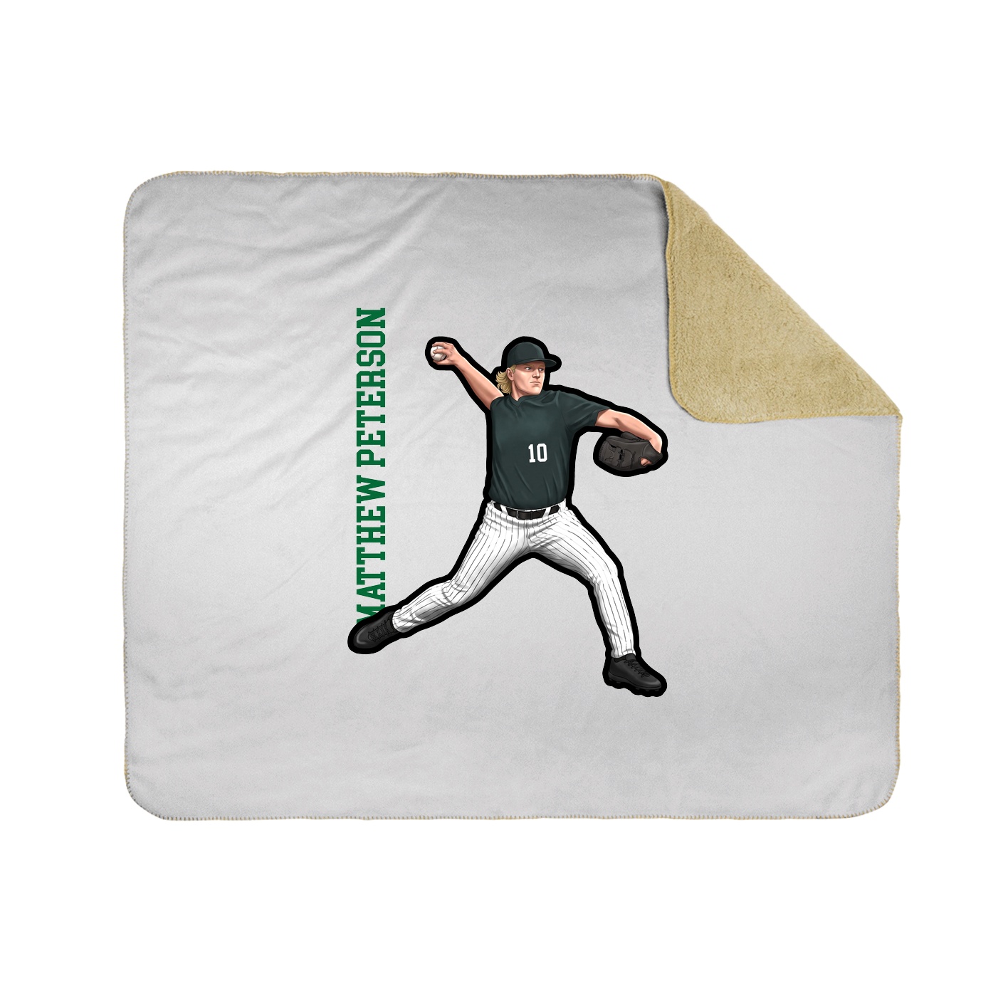 Throw Blanket — Name Vertical in White