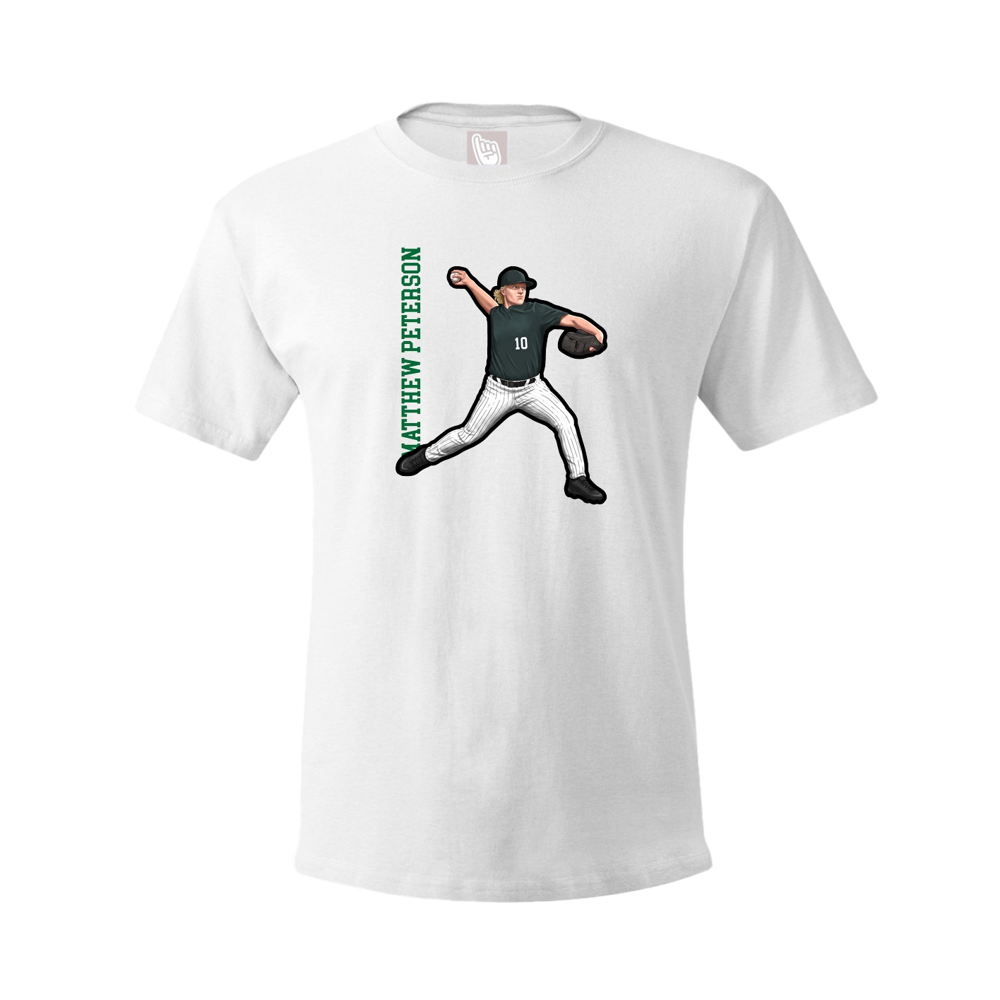Tee — Name Vertical in White