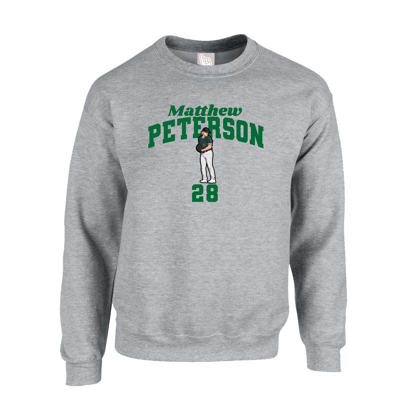 Fleece Crew — Signature Arch in Grey
