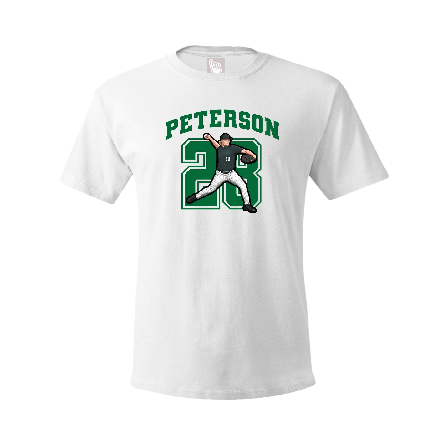Youth Tee — Number in White