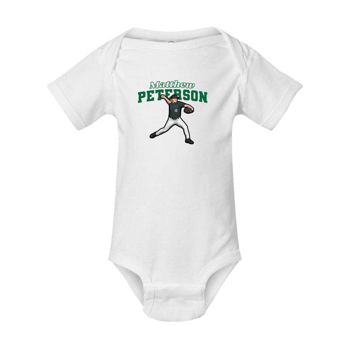 Baby Onesie — Name Arch in White