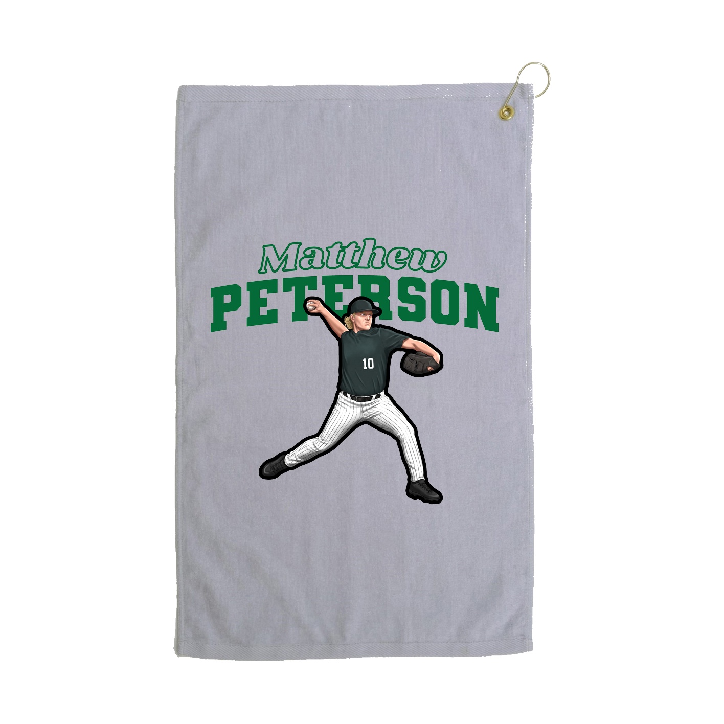 Golf Towel — Name Arch in Grey