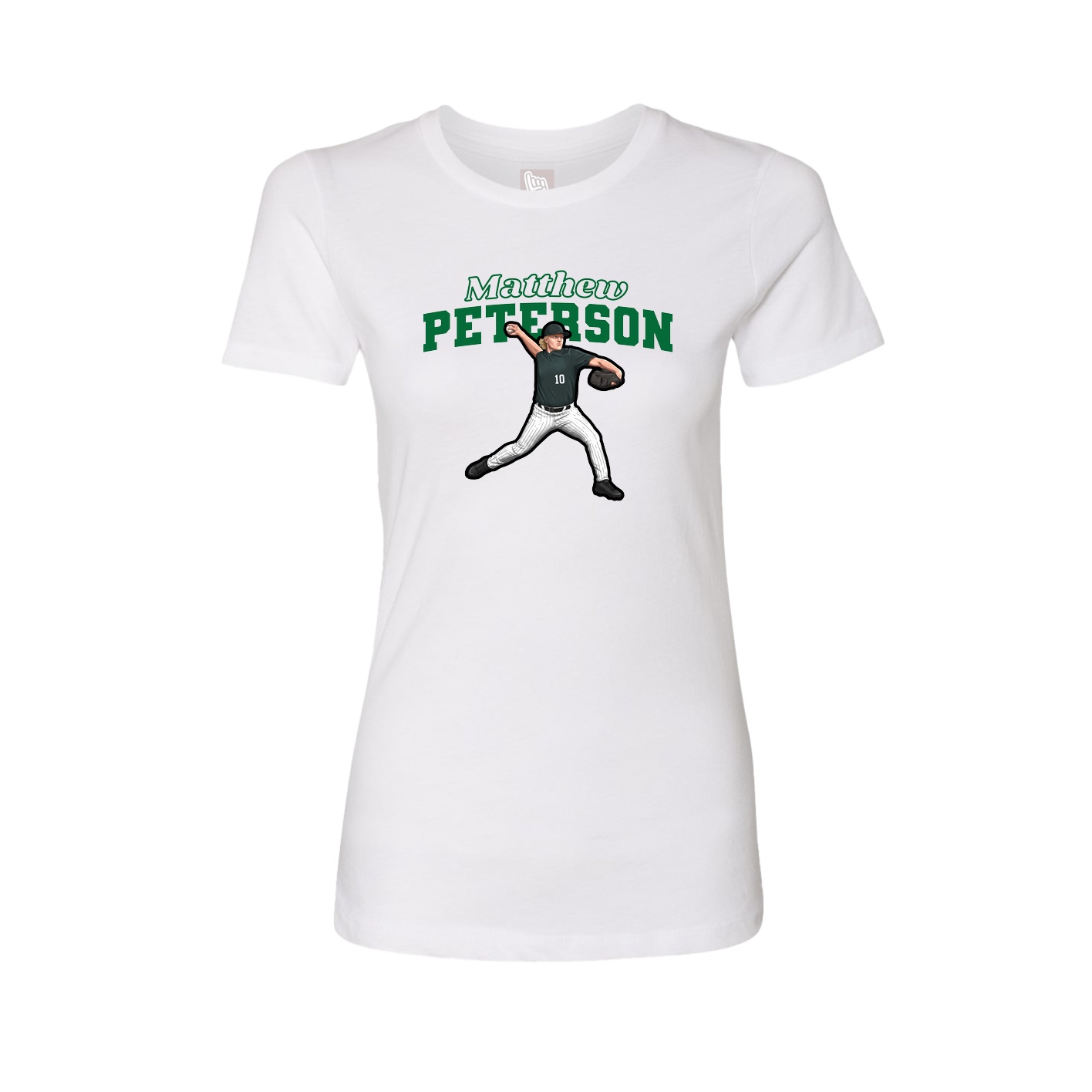 Fitted Women's Tee — Name Arch in White