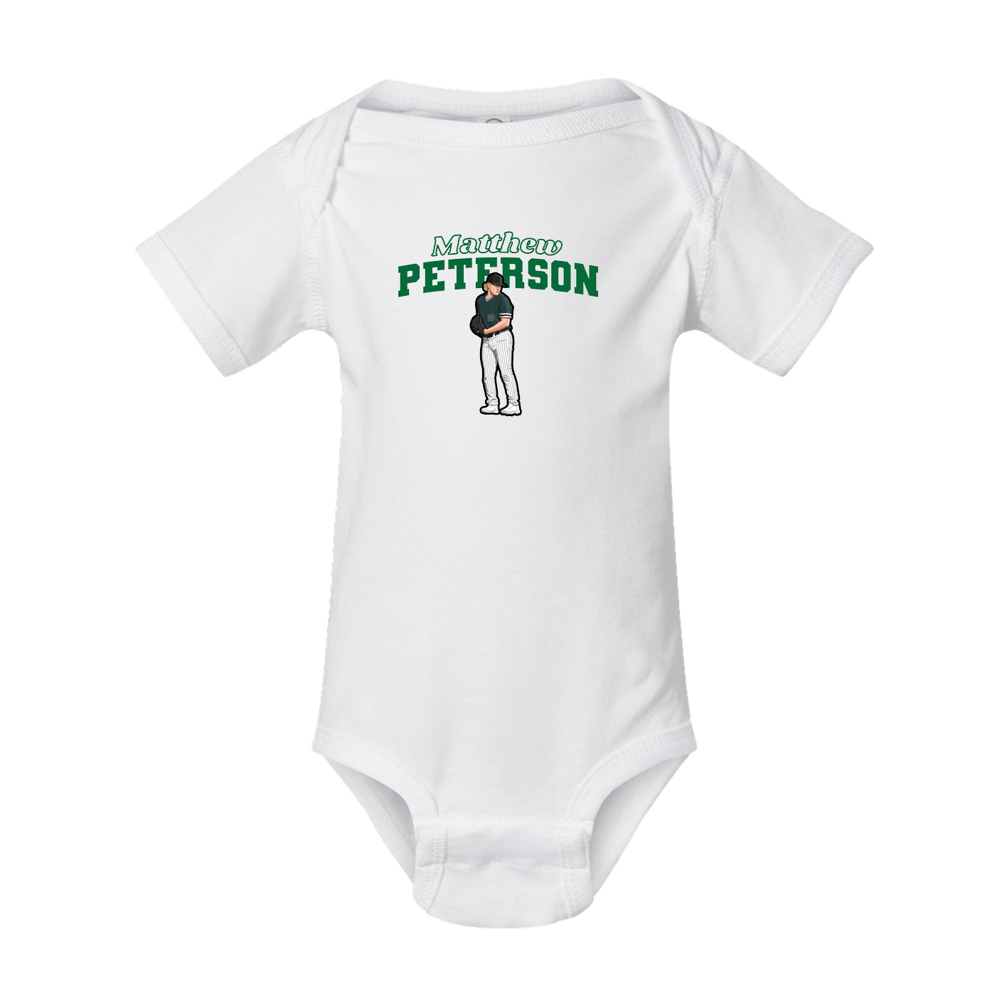 Baby Onesie — Name Arch in White