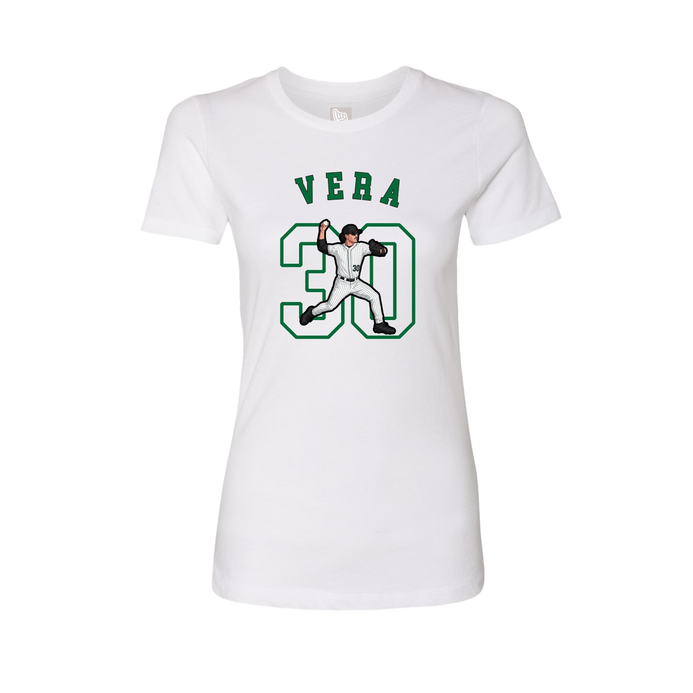 Fitted Women's Tee — Shirsey Arch in White