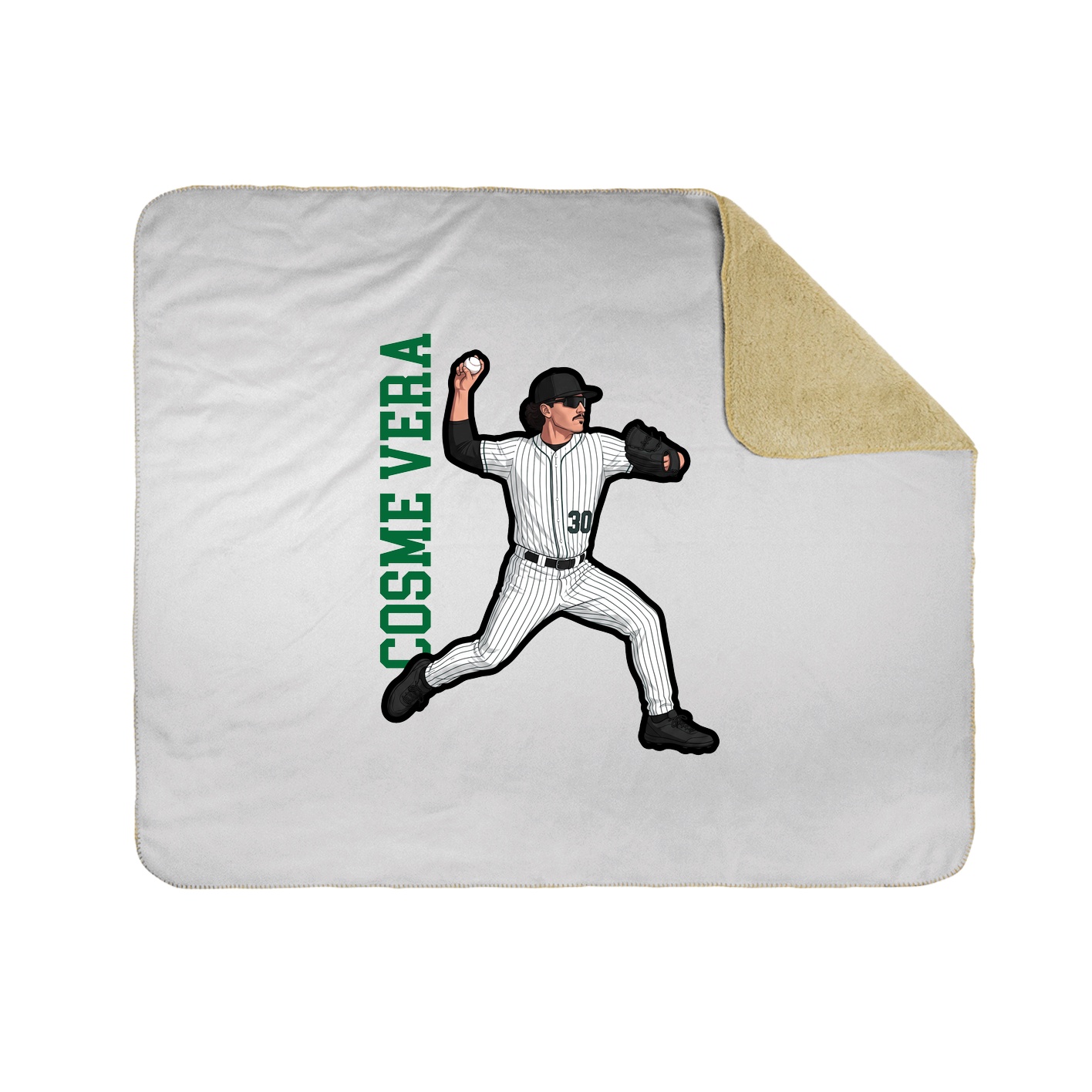 Throw Blanket — Name Vertical in White