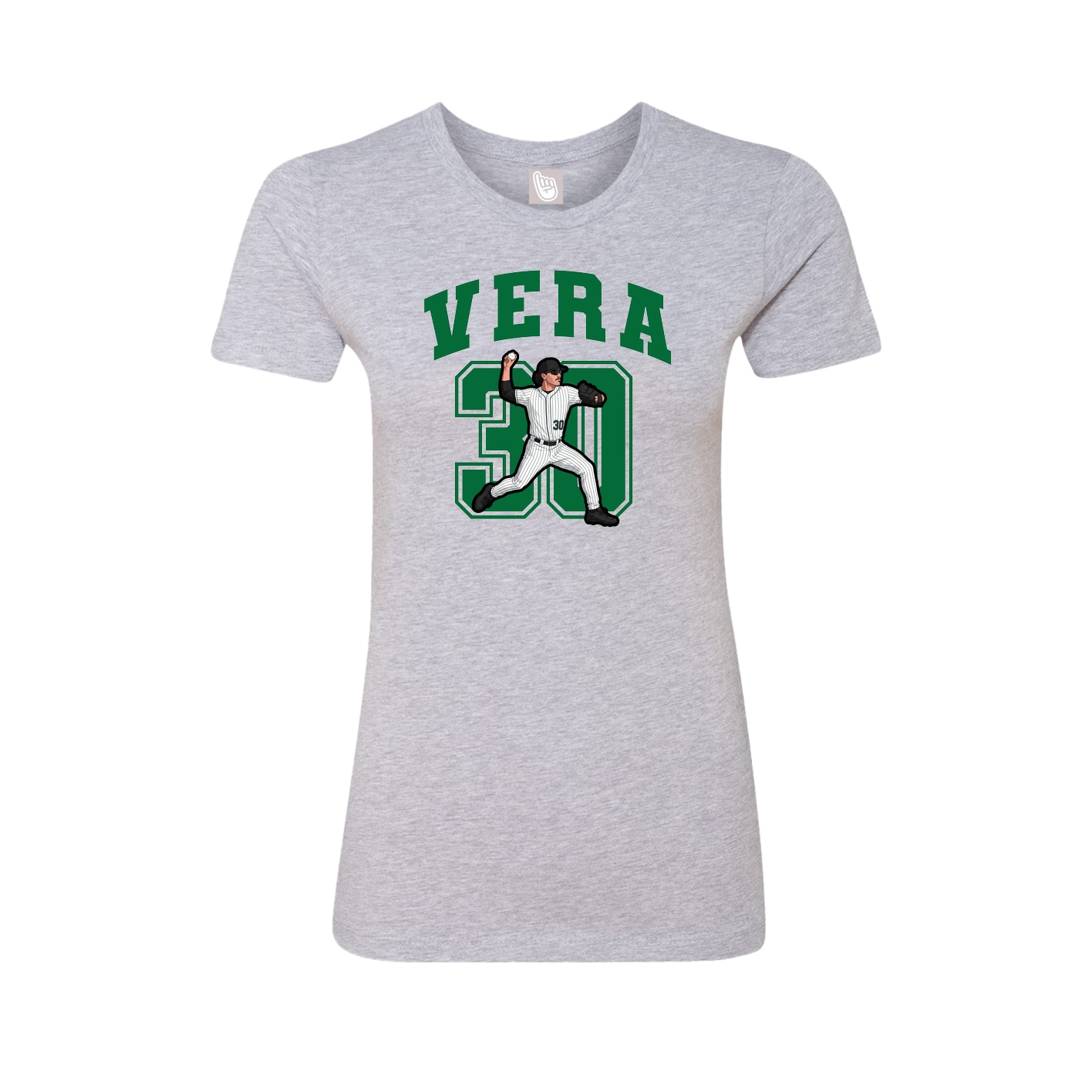Fitted Women's Tee — Number in Grey