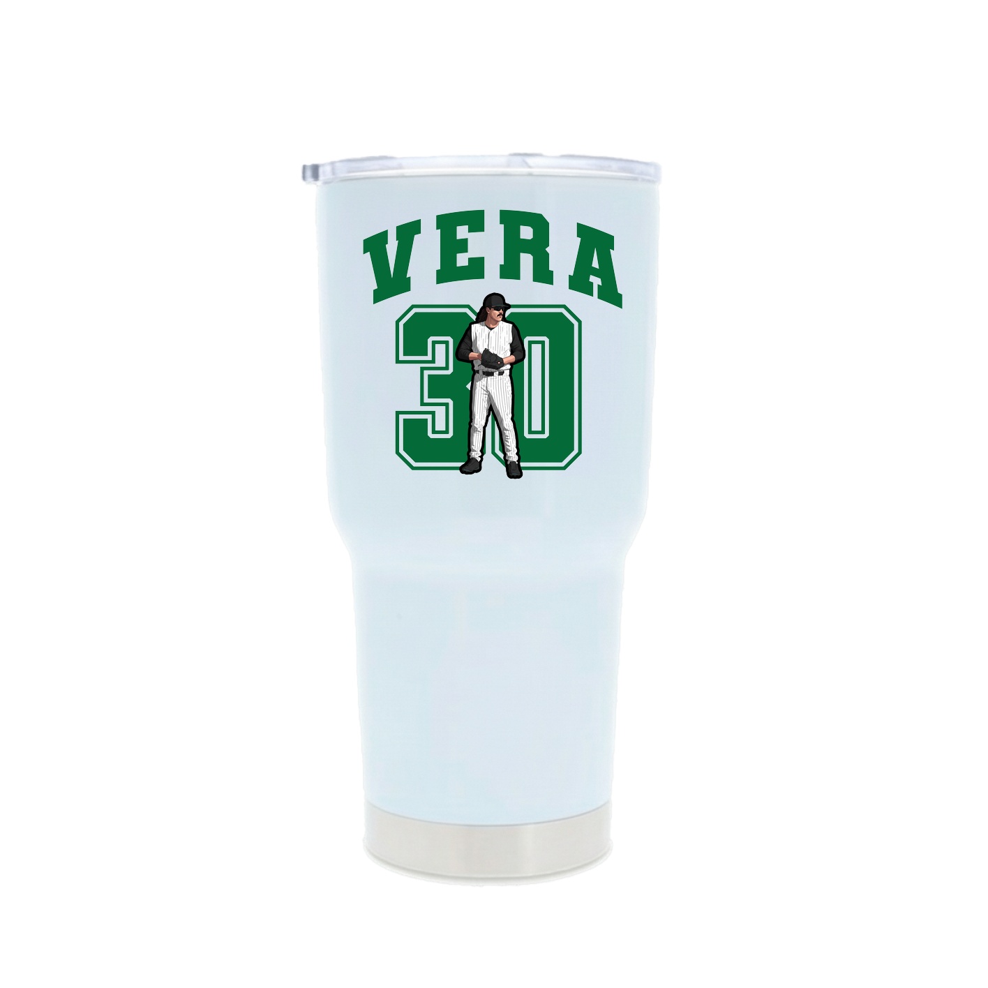 30oz Stainless Steel Tumbler — Number in White
