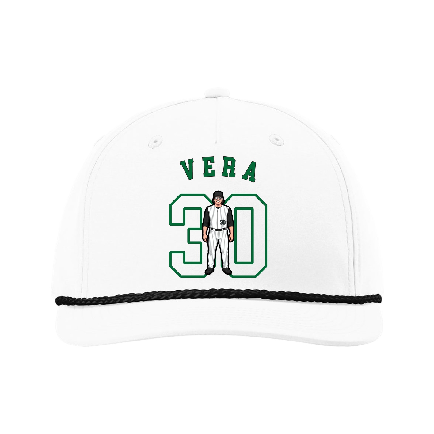 Five-Panel Classic Rope Cap — Shirsey Arch in White