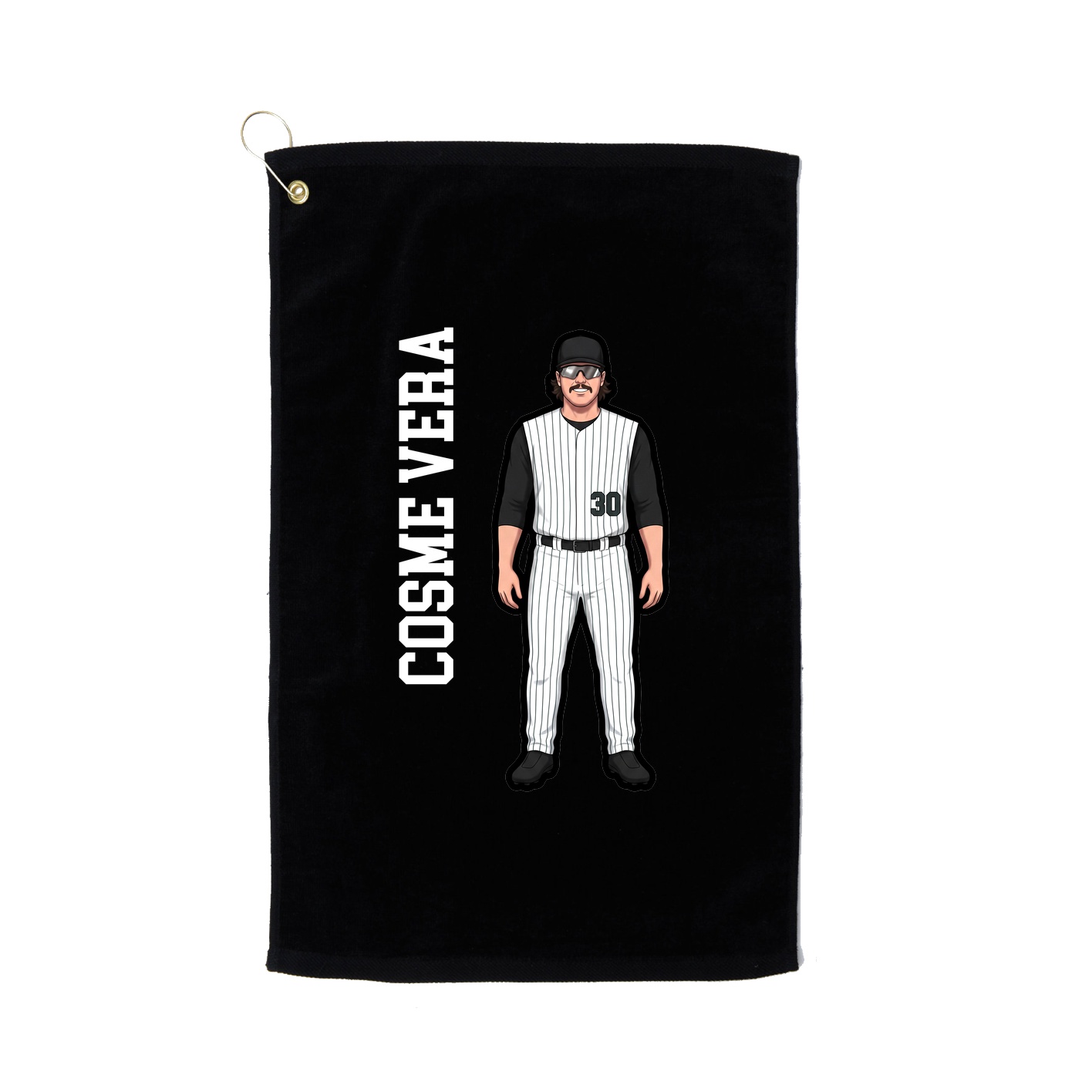 Golf Towel — Name Vertical in Black
