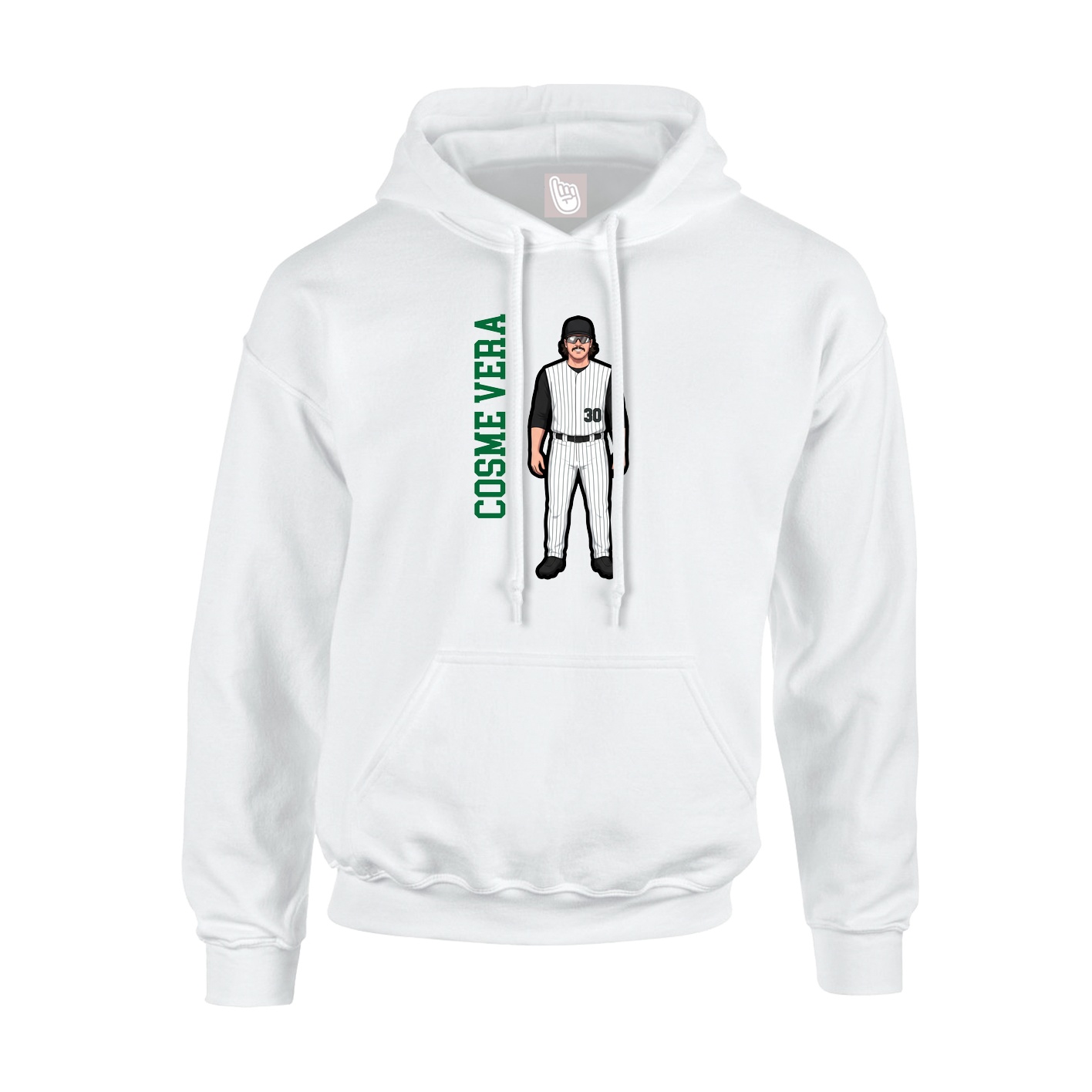 Youth Hoodie — Name Vertical in White