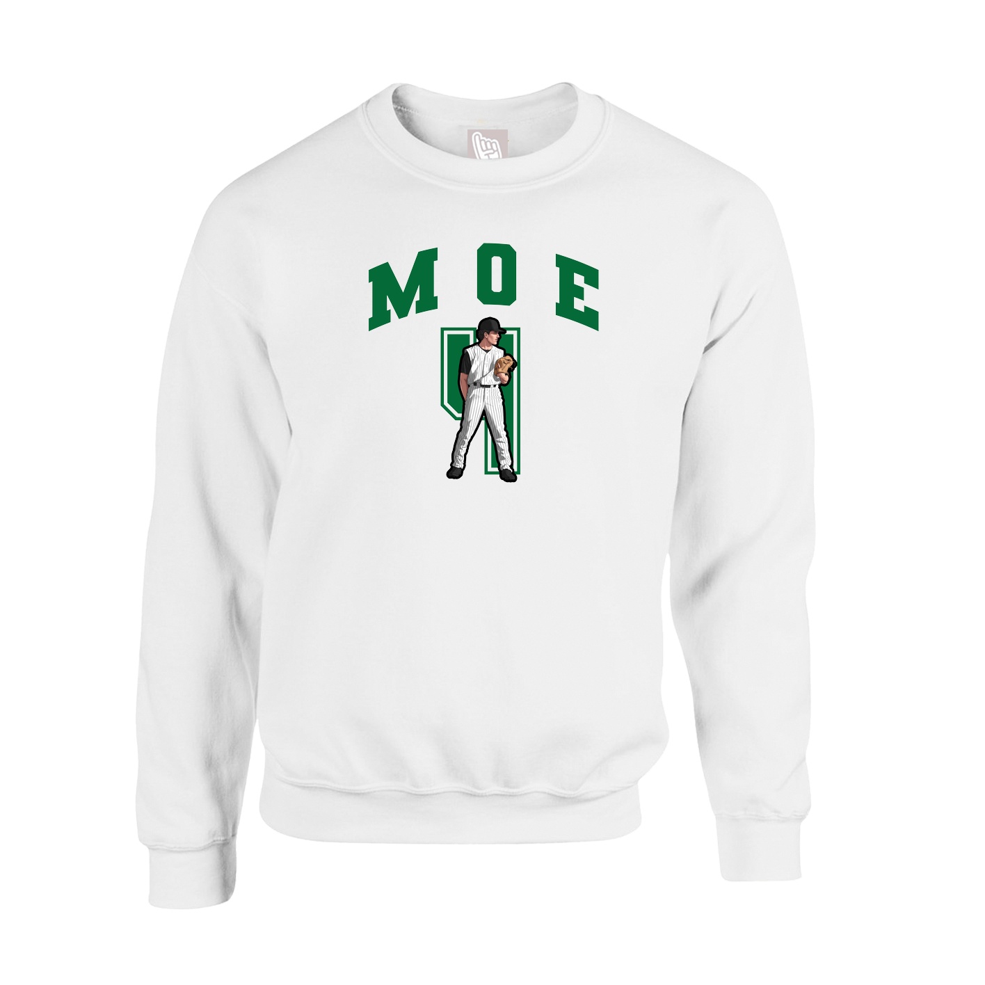 Fleece Crew — Number in White