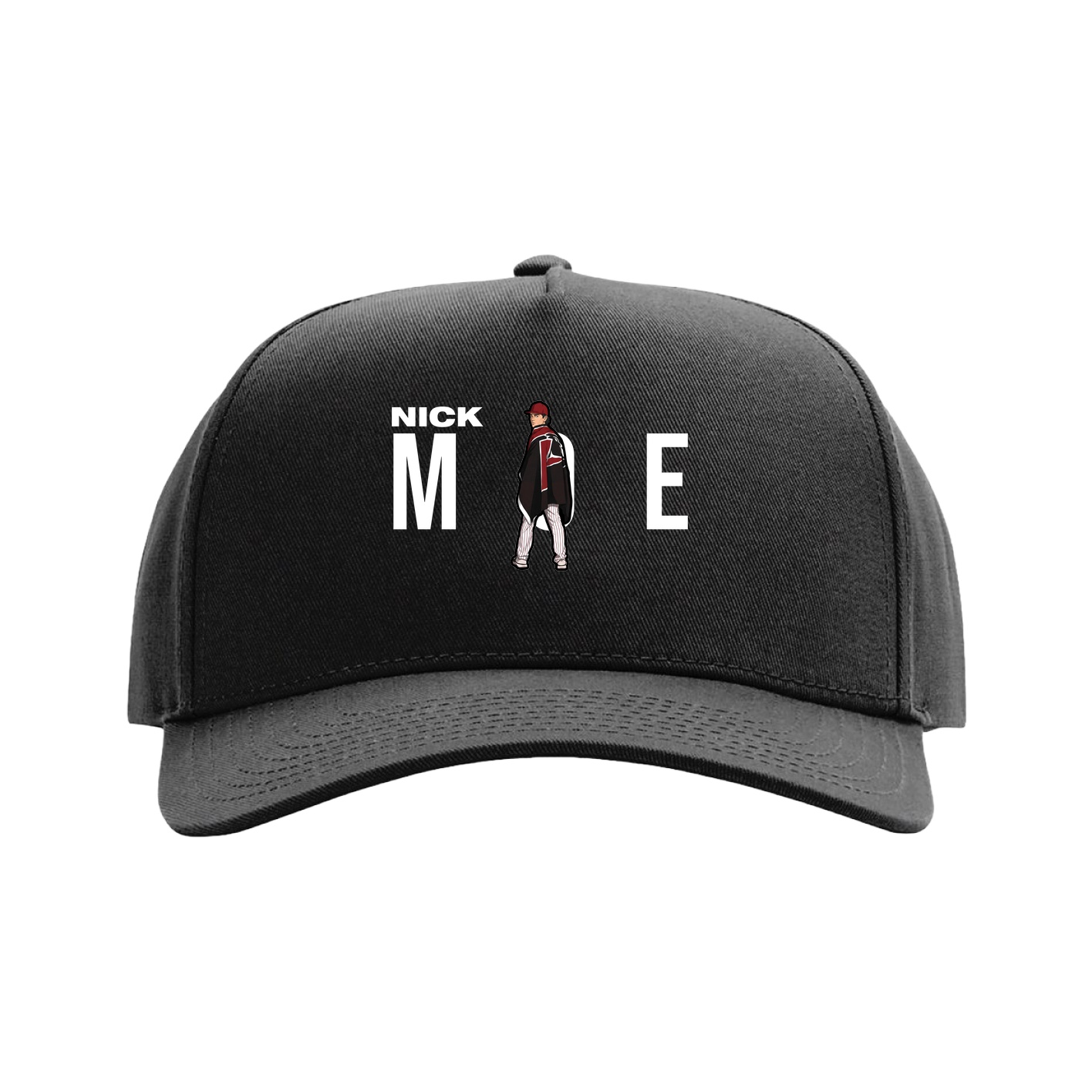 Full Fabric Five-Panel Champ Cap — Player Name in Black