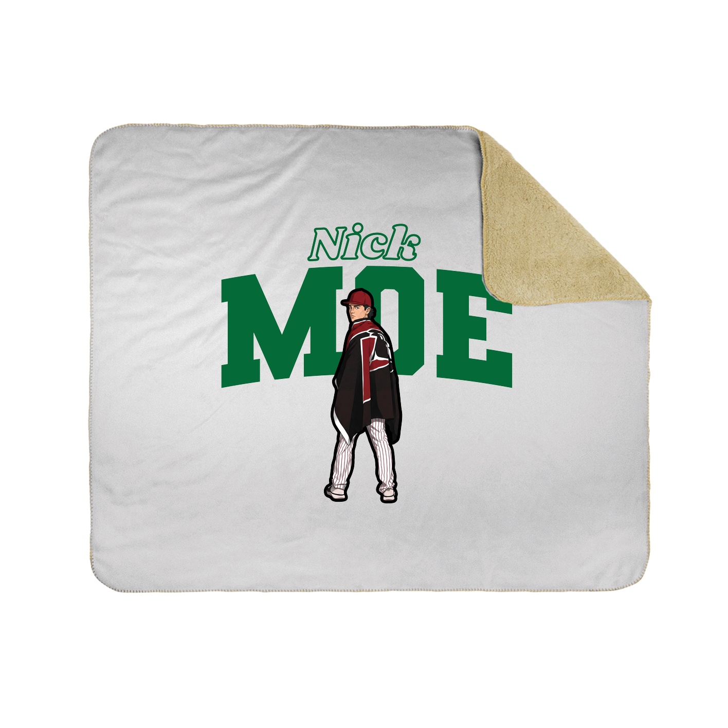 Throw Blanket — Name Arch in White