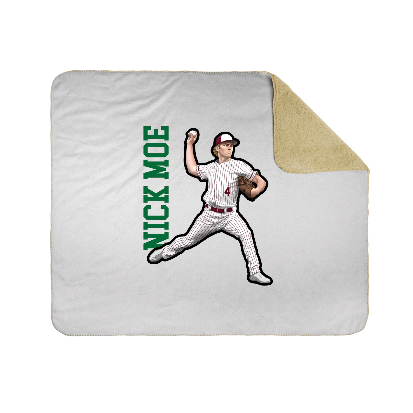 Throw Blanket — Name Vertical in White