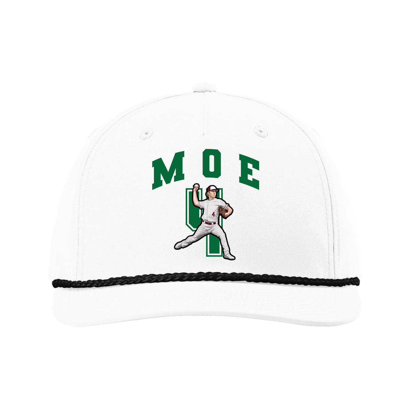 Five-Panel Classic Rope Cap — Number in White
