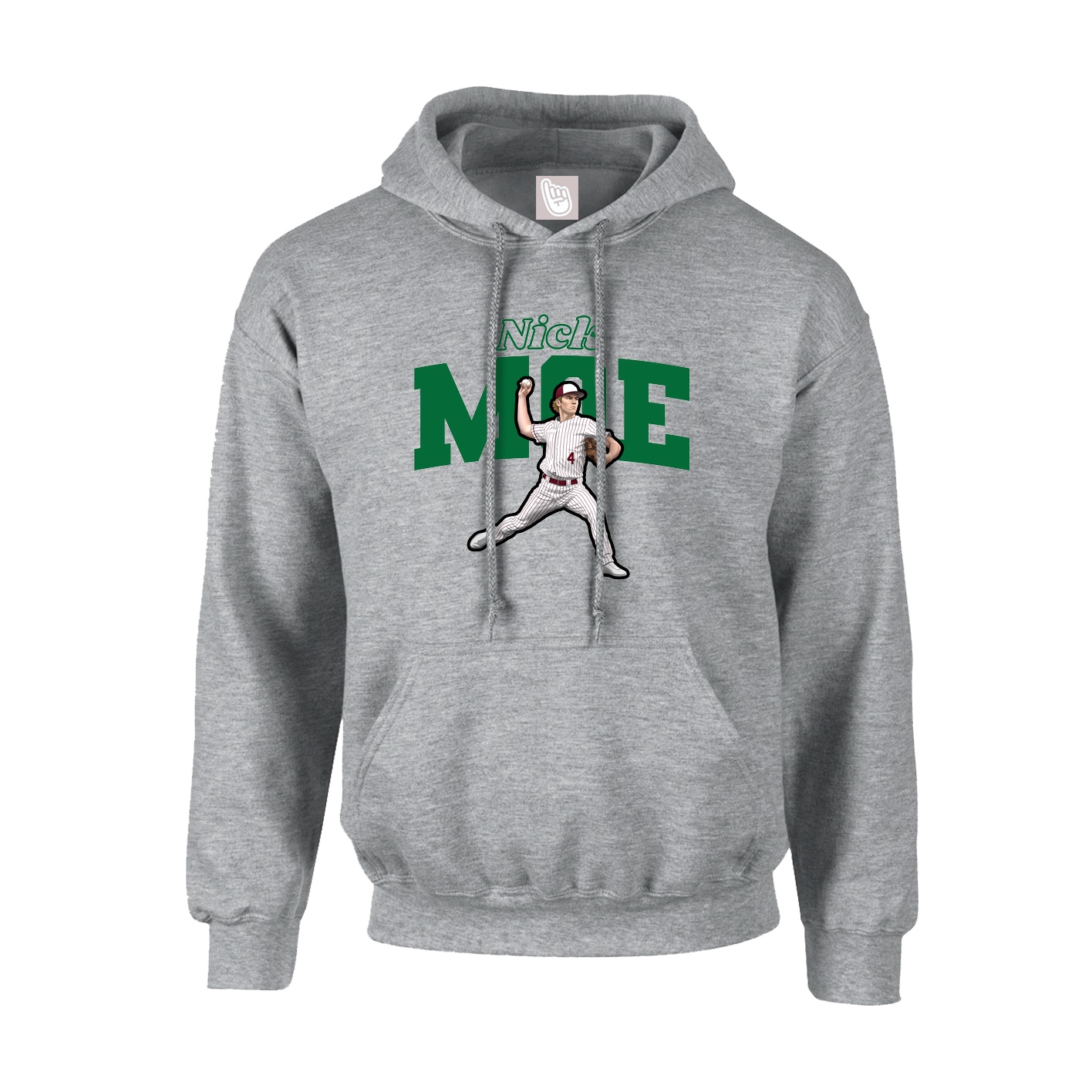Hoodie — Name Arch in Grey
