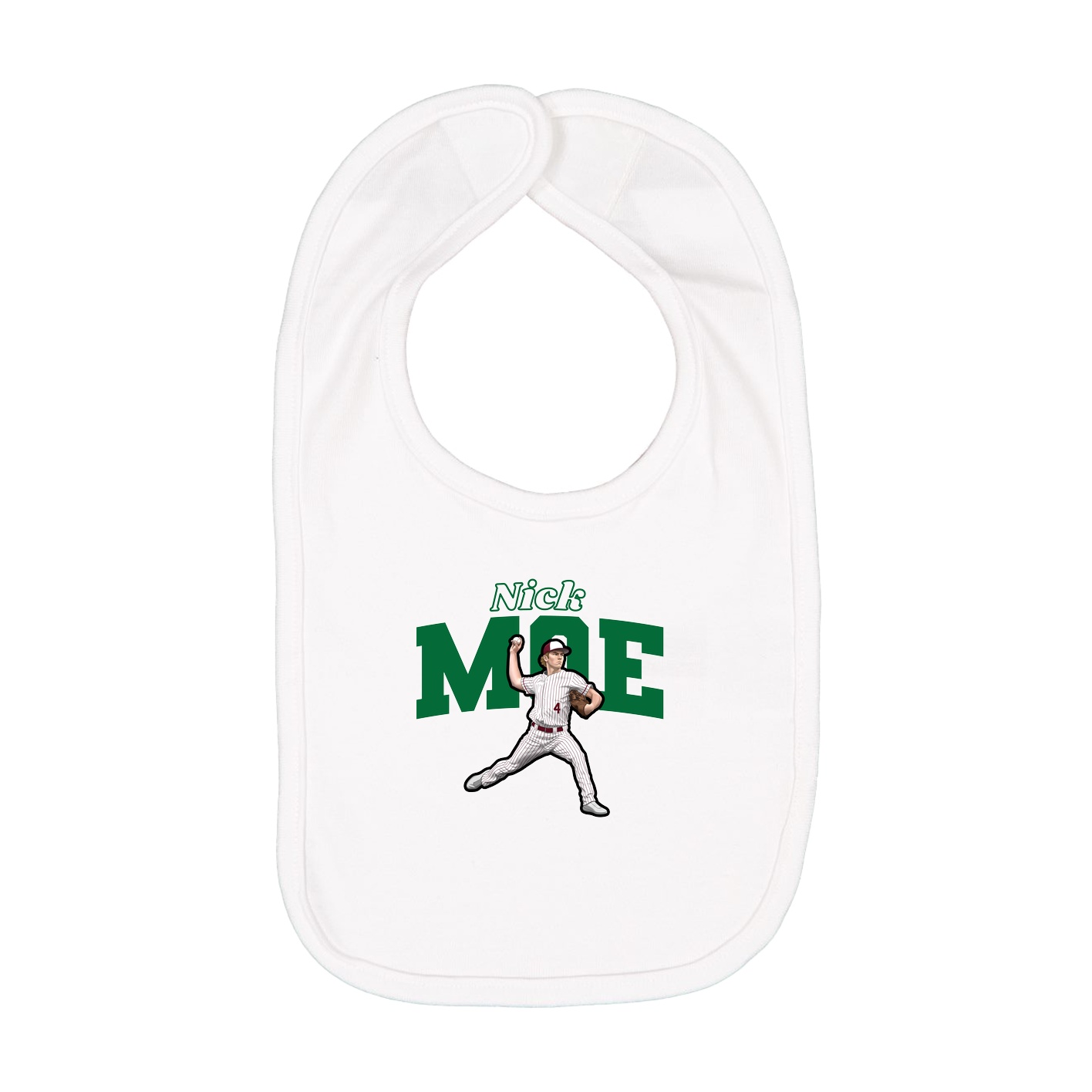 Infant Bib — Name Arch in White