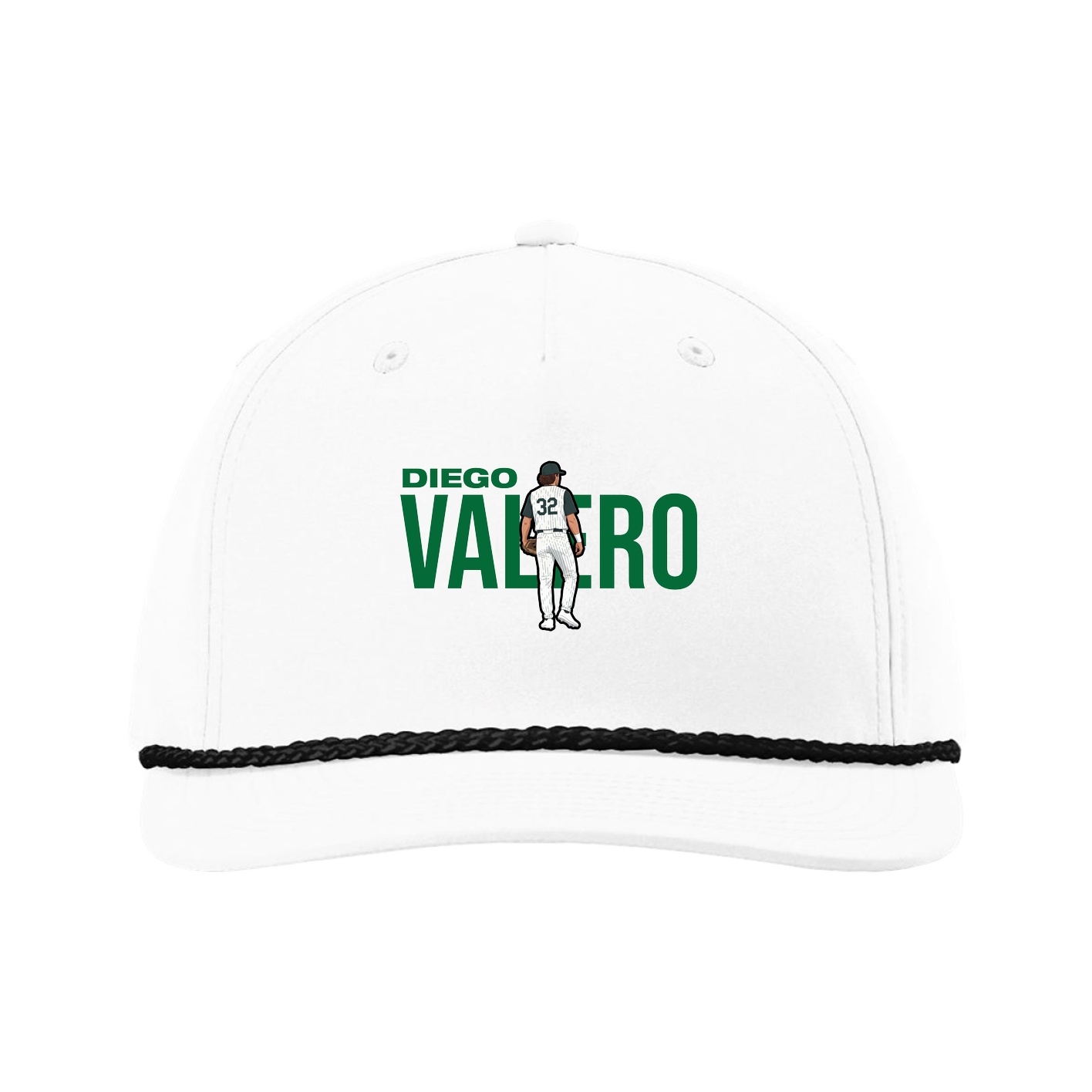 Five-Panel Classic Rope Cap — Player Name in White